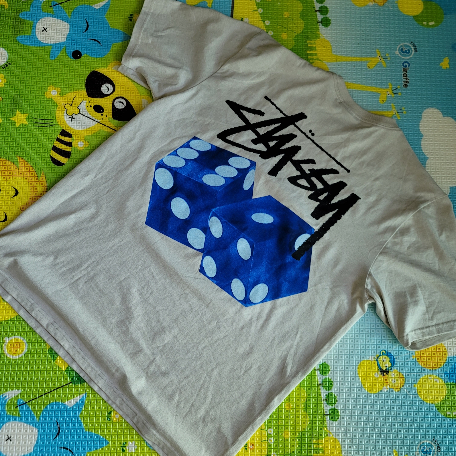 Stussy Diced Out T-Shirt Smoke 착용 스타일 - 2