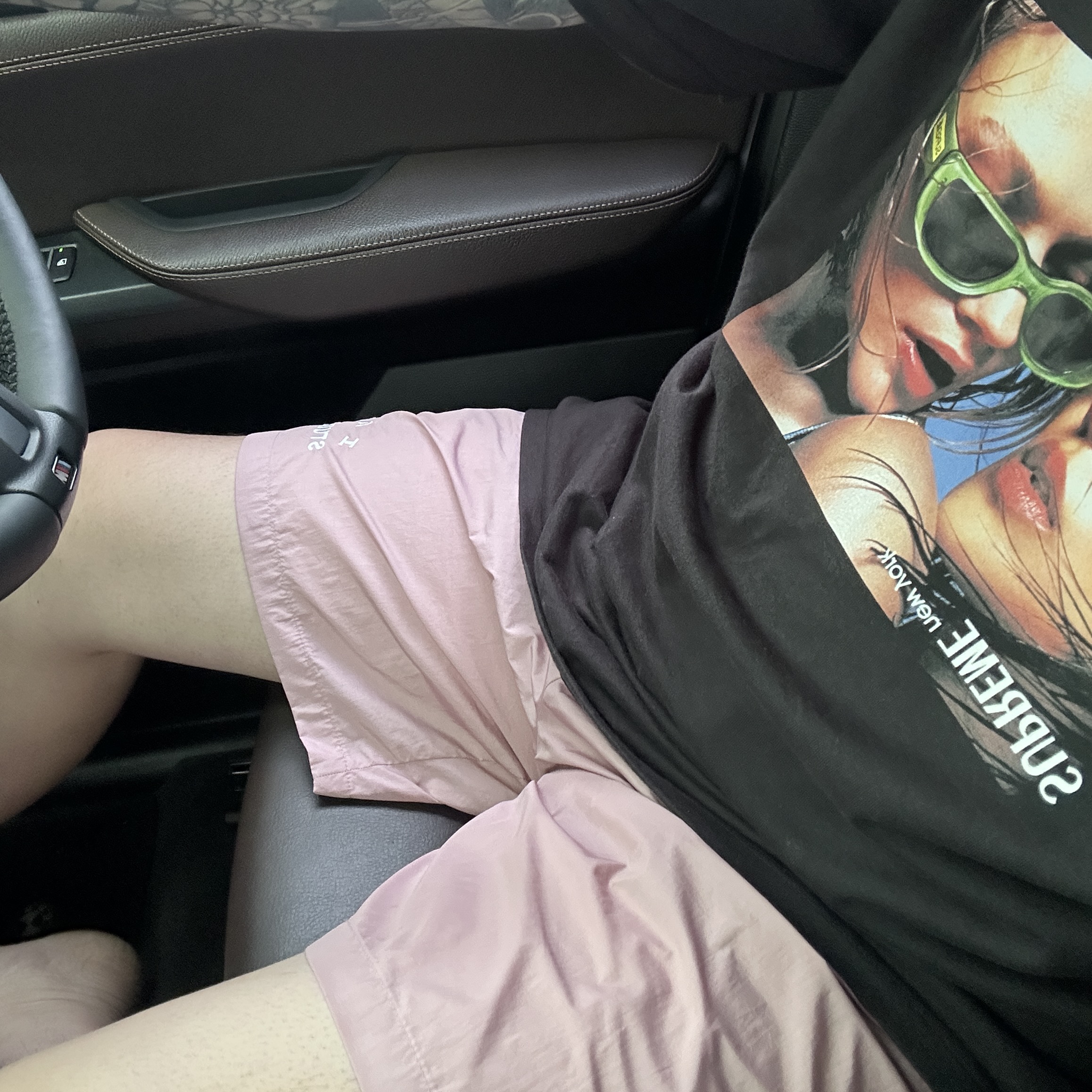Supreme Eyewear T-Shirt Black - 23SS, IAB Studio Woven Shorts Pink - The Hyundai Seoul Exclusive 착용 스타일