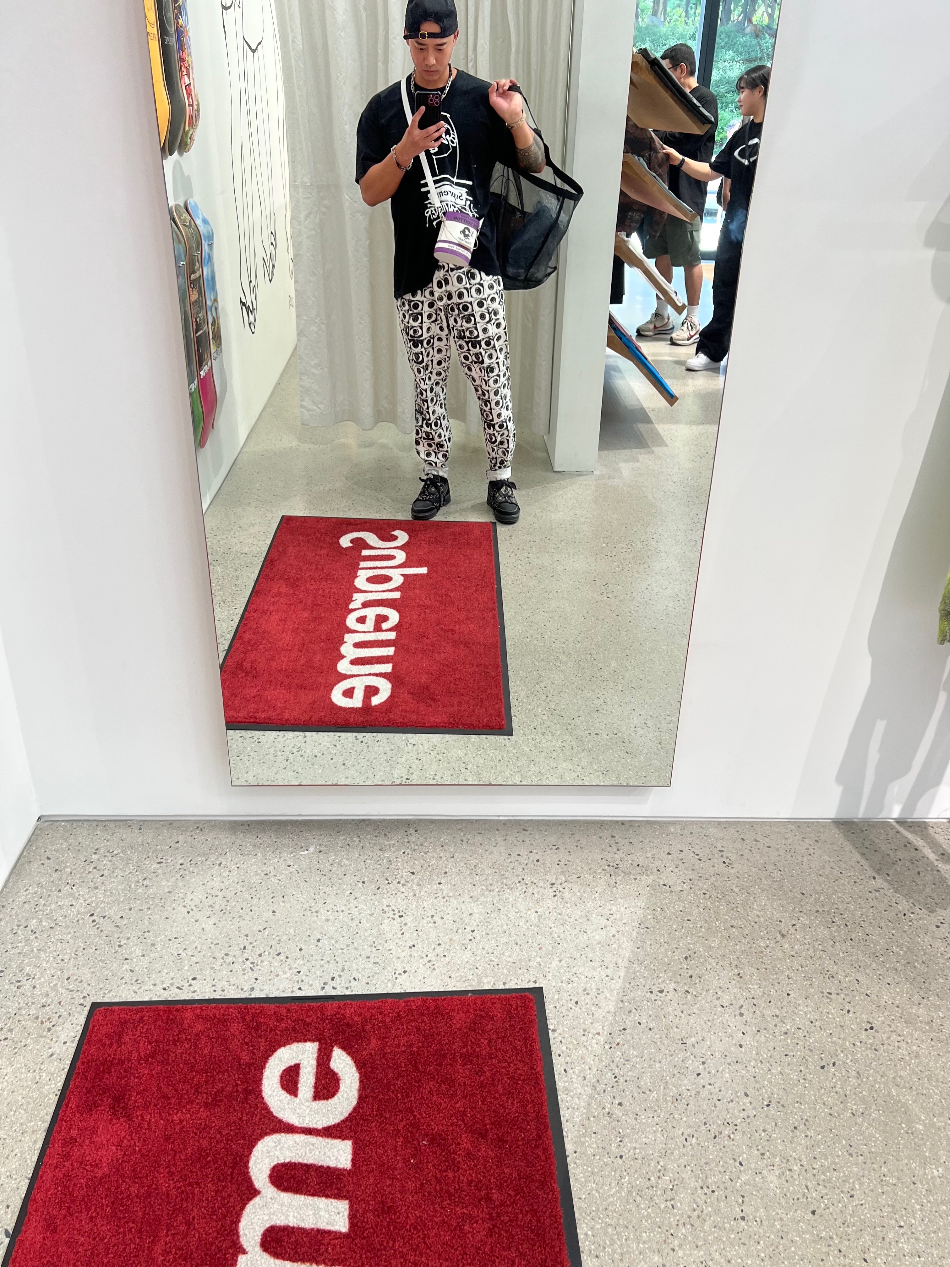 Supreme x Jean Paul Gaultier T-Shirt Black - 19SS, Nike x Comme des Garcons Shirt x Supreme Air Force 1 Low Eyes 착용 스타일