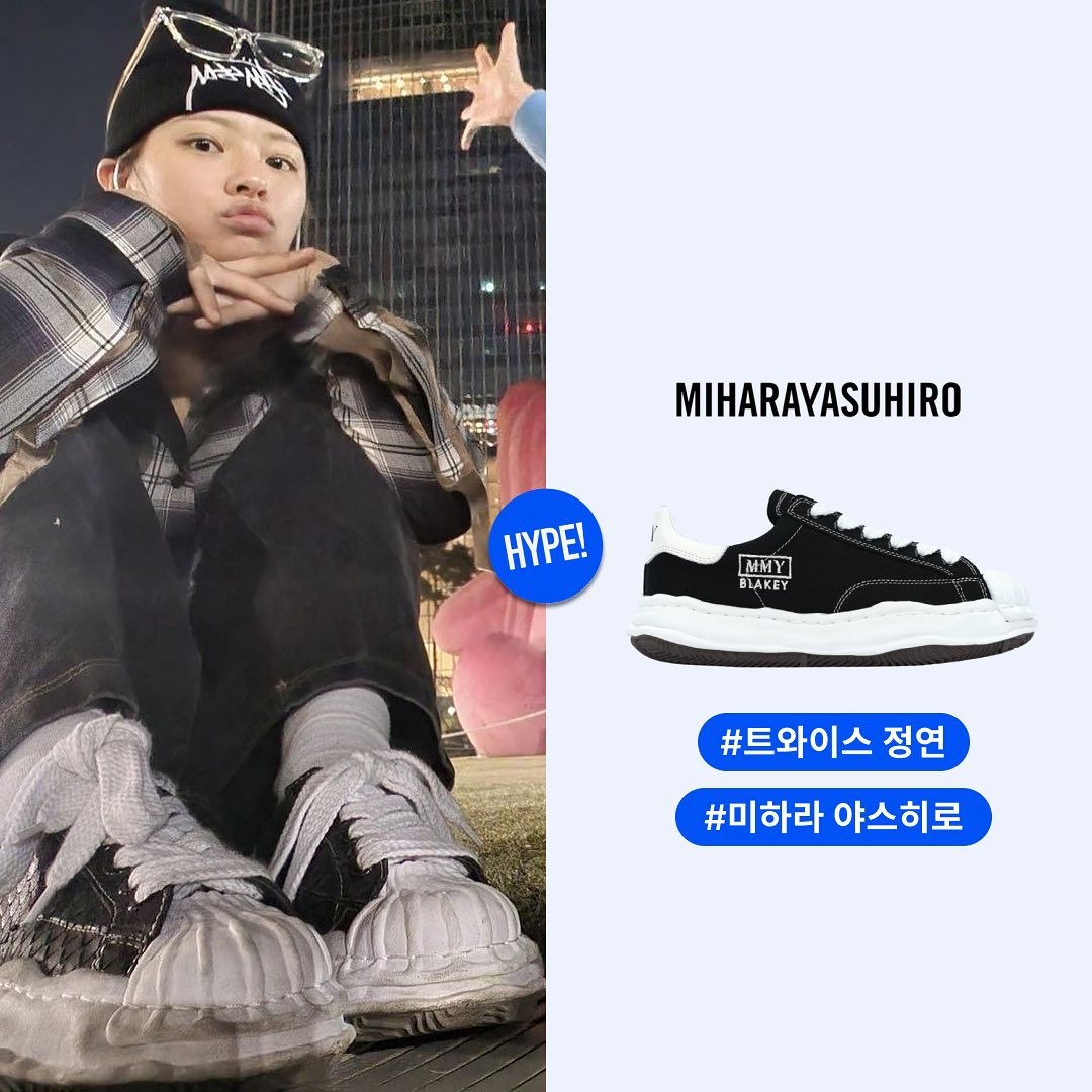Maison Mihara Yasuhiro Blakey OG Sole Canvas Low-top Sneakers Black White, Maison Mihara Yasuhiro Peterson OG Sole Canvas Low Sneakers Black 착용 스타일 - 2