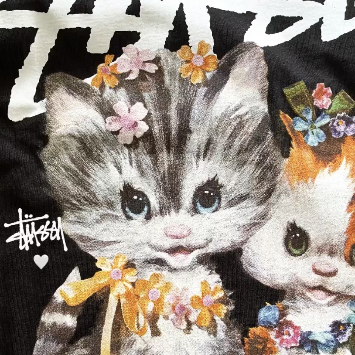 Stussy Kittens T-Shirt Black 착용 스타일