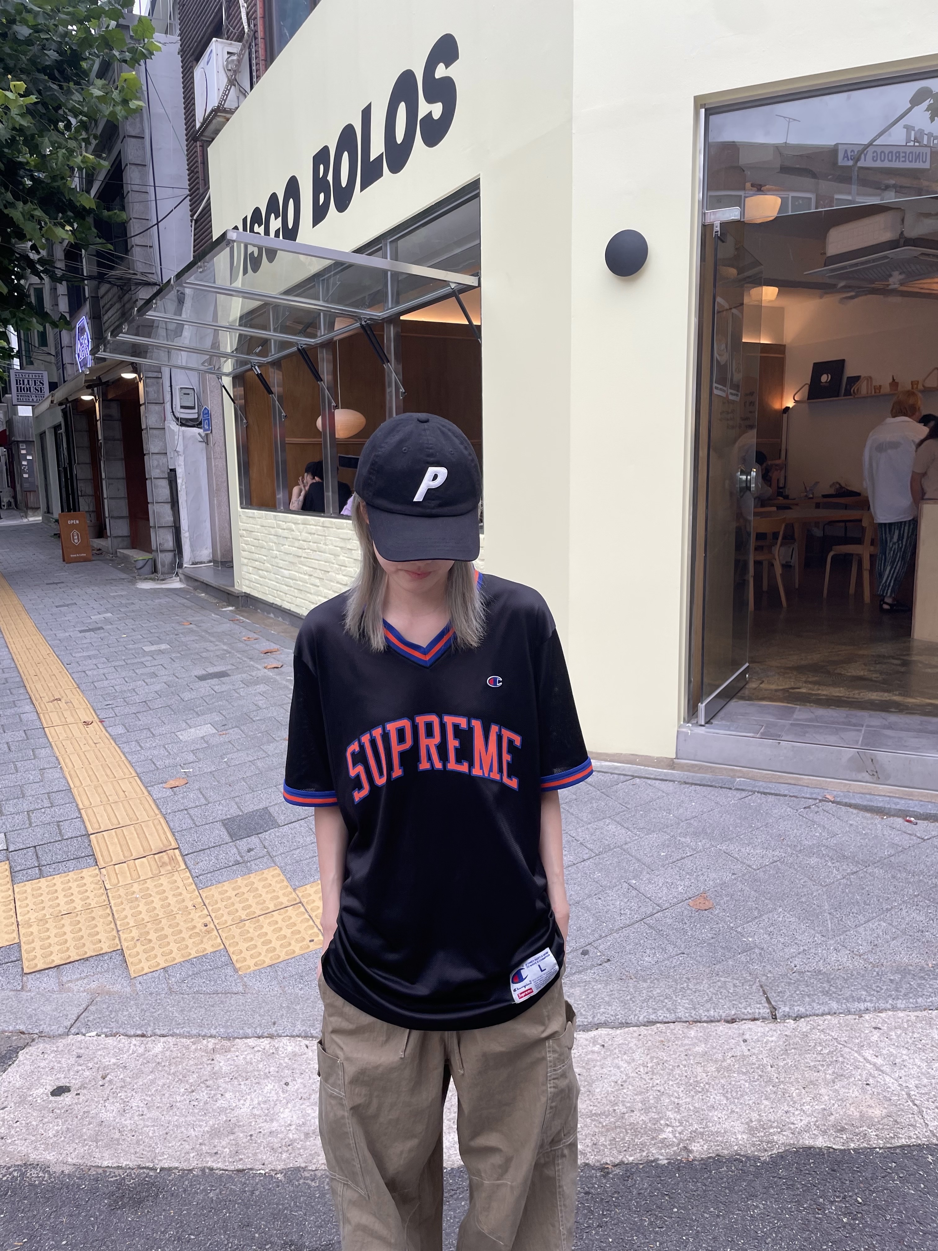 Palace P 6-Panel Black - 23FW, Salomon XA Pro 3D Alloy Silver 착용 스타일 - 2