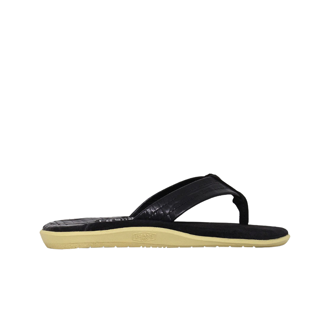 PB205 Island Slipper Two Tone Leather Suede Black