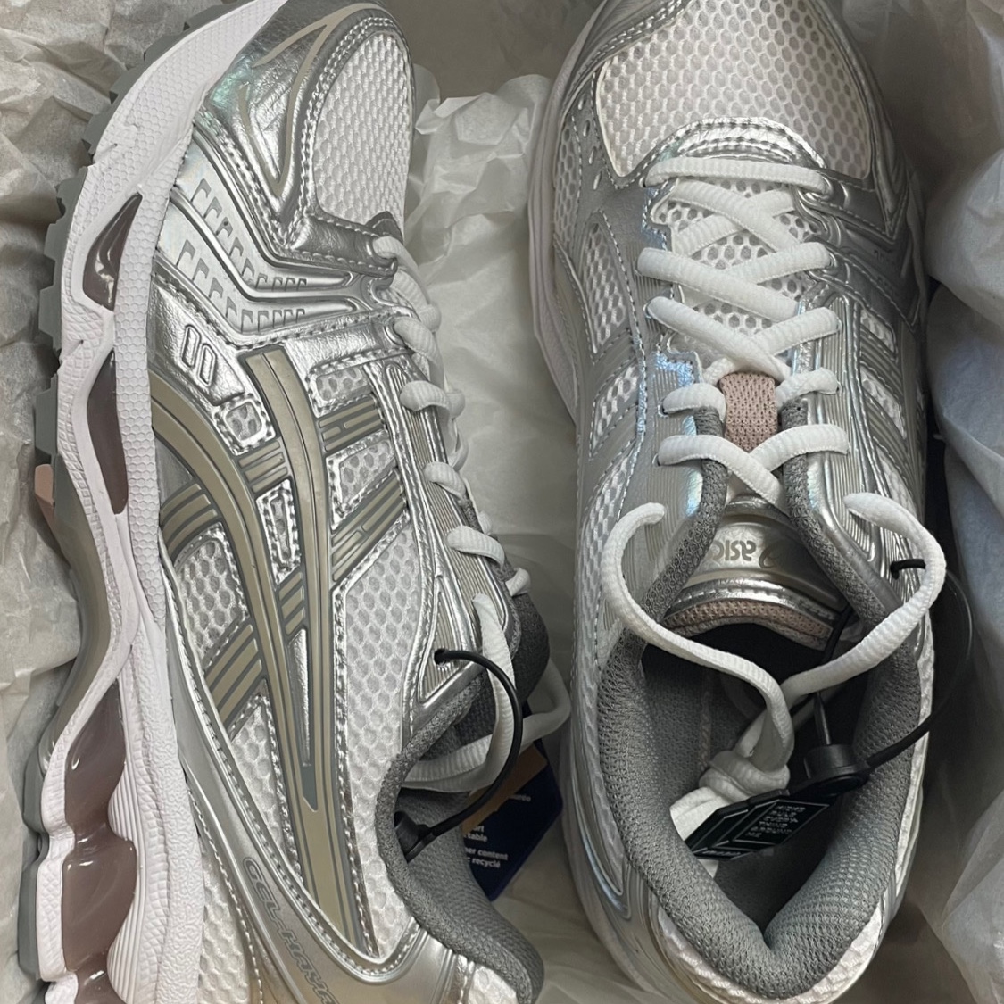 (W) Asics Gel-Kayano 14 White Moonrock 착용 스타일 - 1