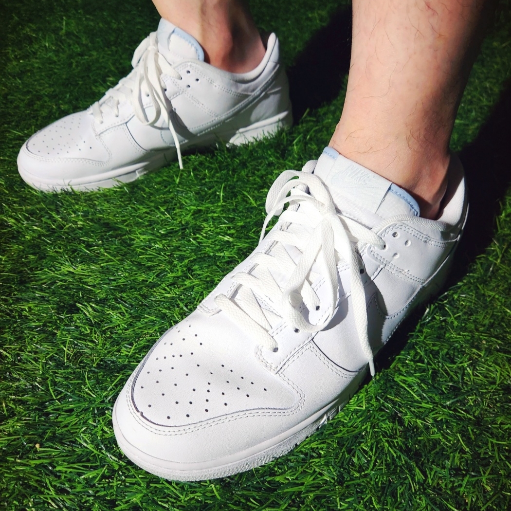 Nike Dunk Low Retro White Pure Platinum 착용 스타일 - 5
