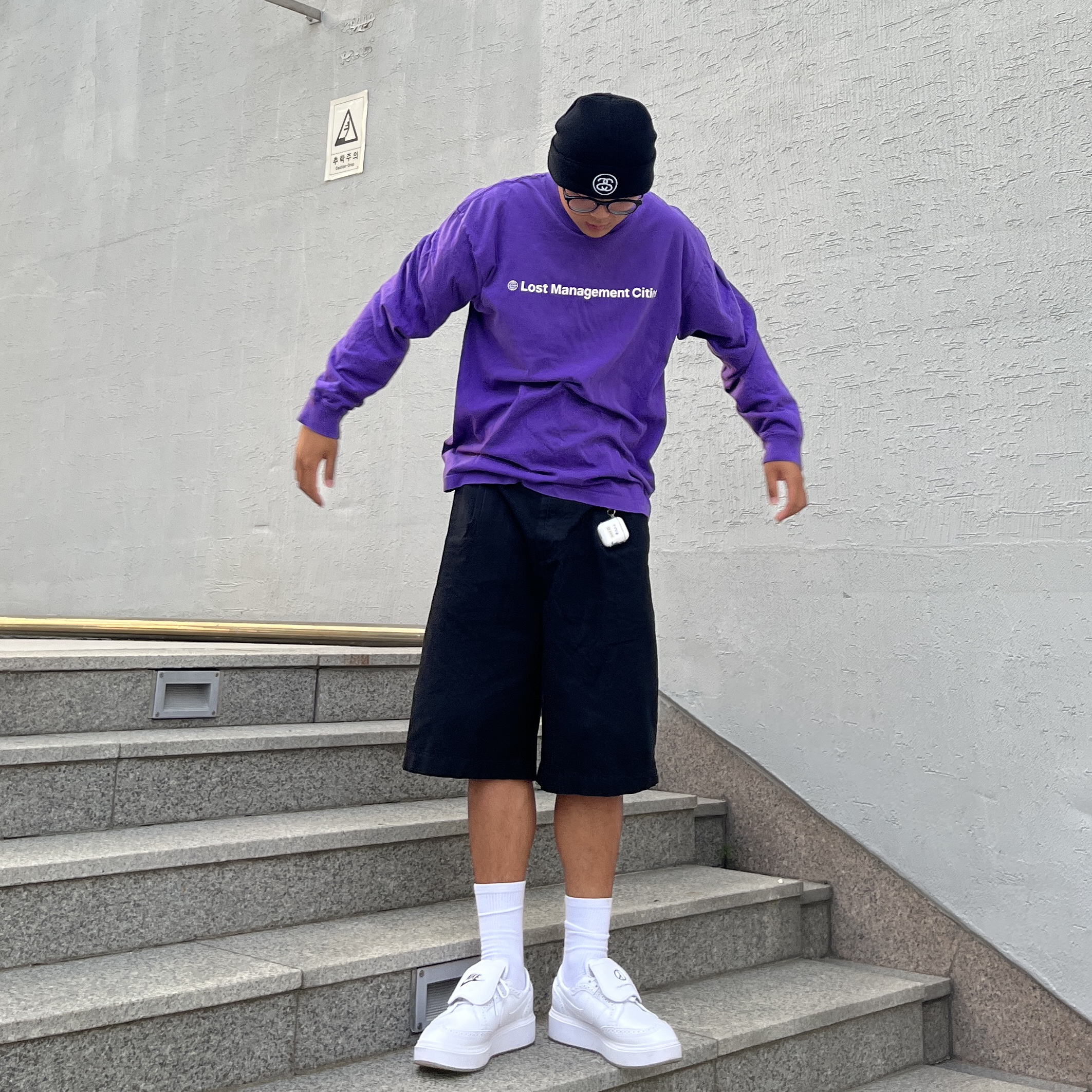 Nike x Peaceminusone Kwondo1 White 착용 스타일 - 1