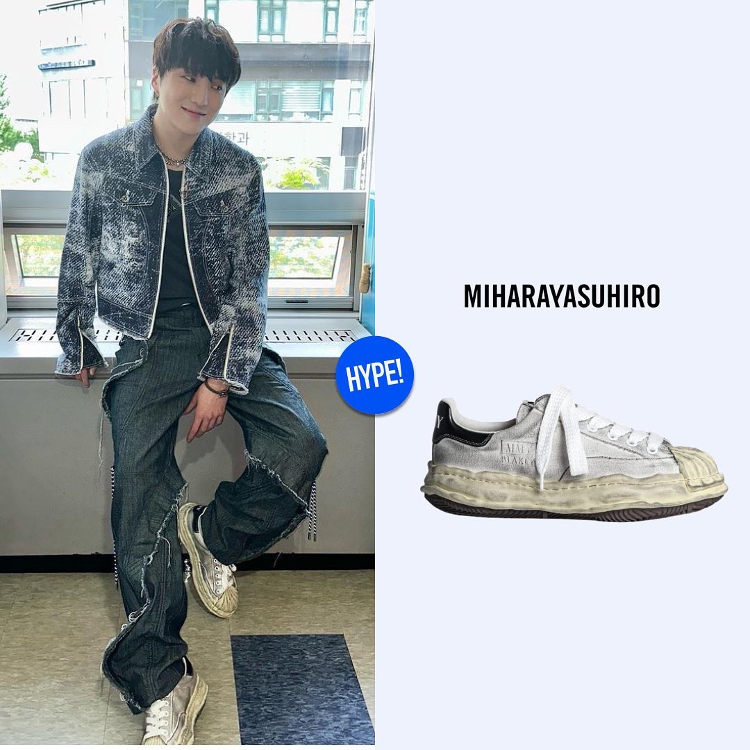 Maison Mihara Yasuhiro Blakey OG Sole Canvas Low-top Sneakers Black White, Maison Mihara Yasuhiro Peterson OG Sole Canvas Low Sneakers Black 착용 스타일 - 4