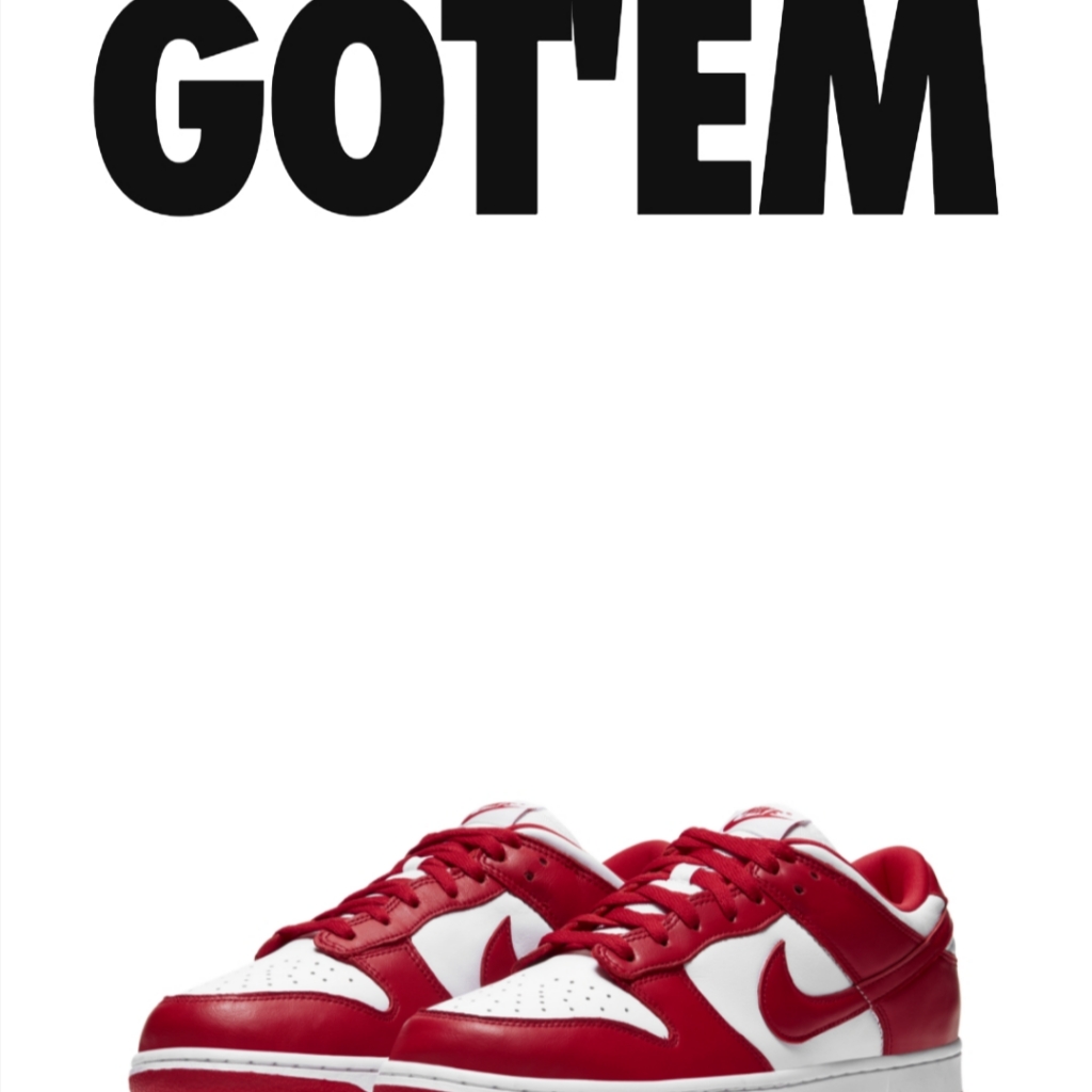 Nike Dunk Low SP White and University Red 2023 착용 스타일