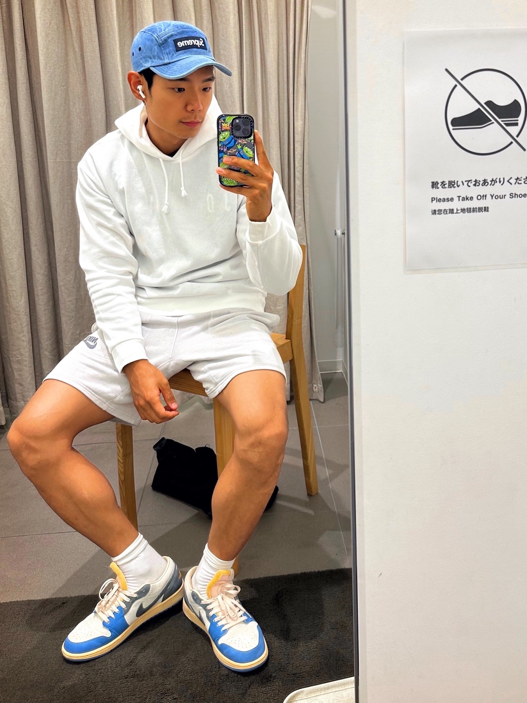 Supreme Washed Chino Twill Camp Cap Denim - 23FW, Jordan 1 Low SE Tokyo 96 착용 스타일 - 2