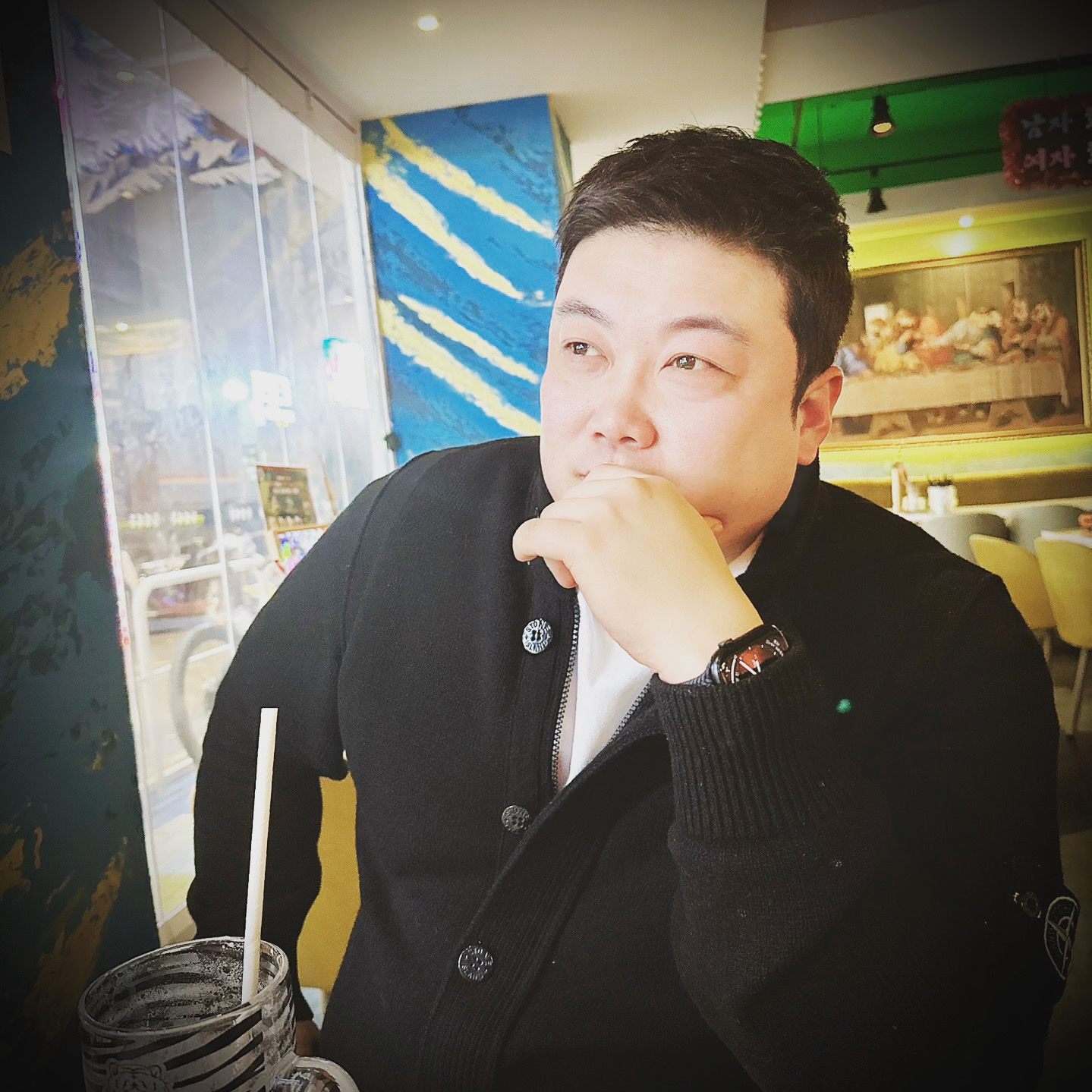 Stone Island 547A3 Lambswool Knit Cardigan Black - 22FW 착용 스타일