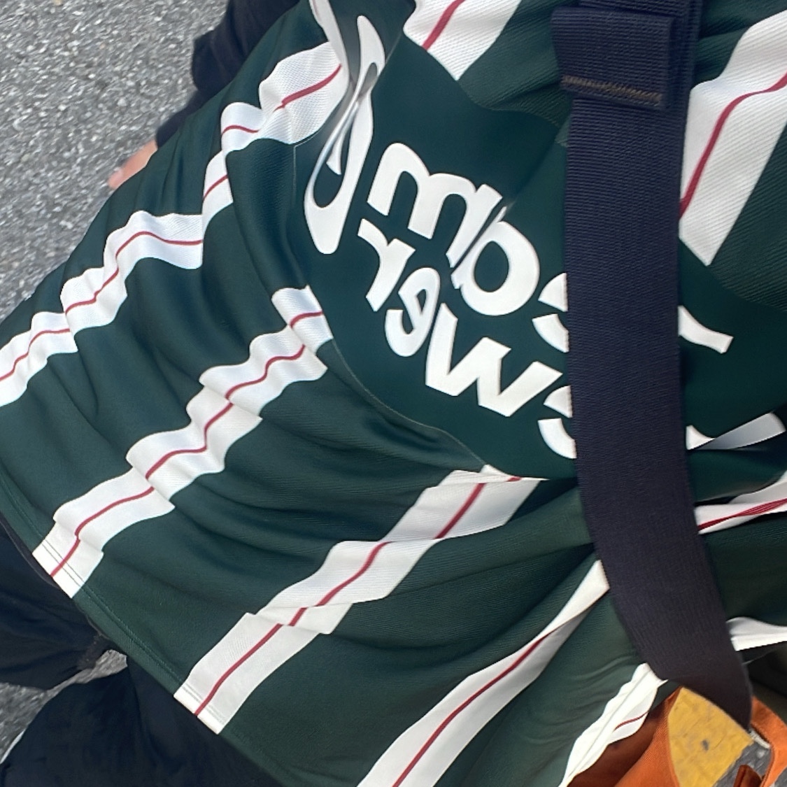 Adidas Manchester United 2023/24 Away Jersey Green Night Core White - KR Sizing (Non Marking Ver.) 착용 스타일 - 1