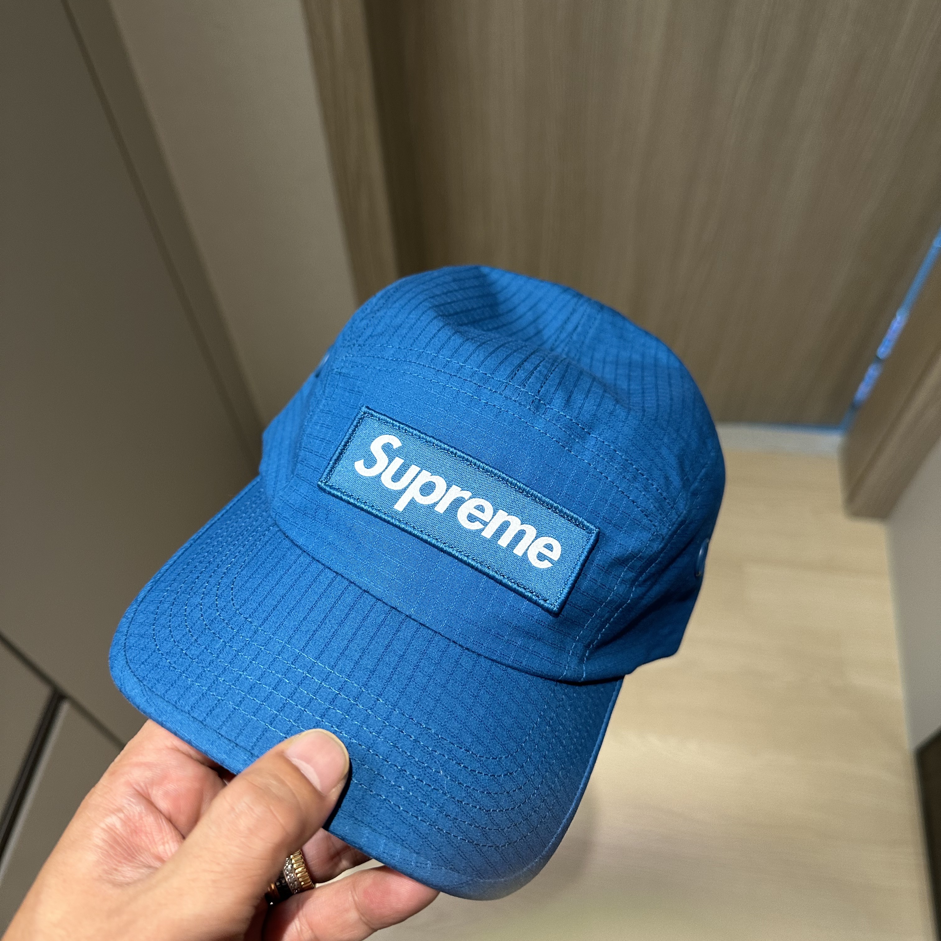 Supreme Ventile Camp Cap Teal - 23SS 착용 스타일