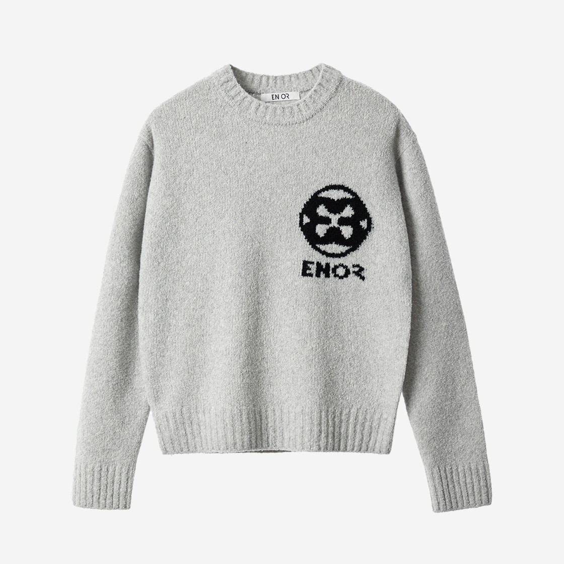 En Or Women Merino Wool Jacquard Knit Melange Grey 상세 이미지 1