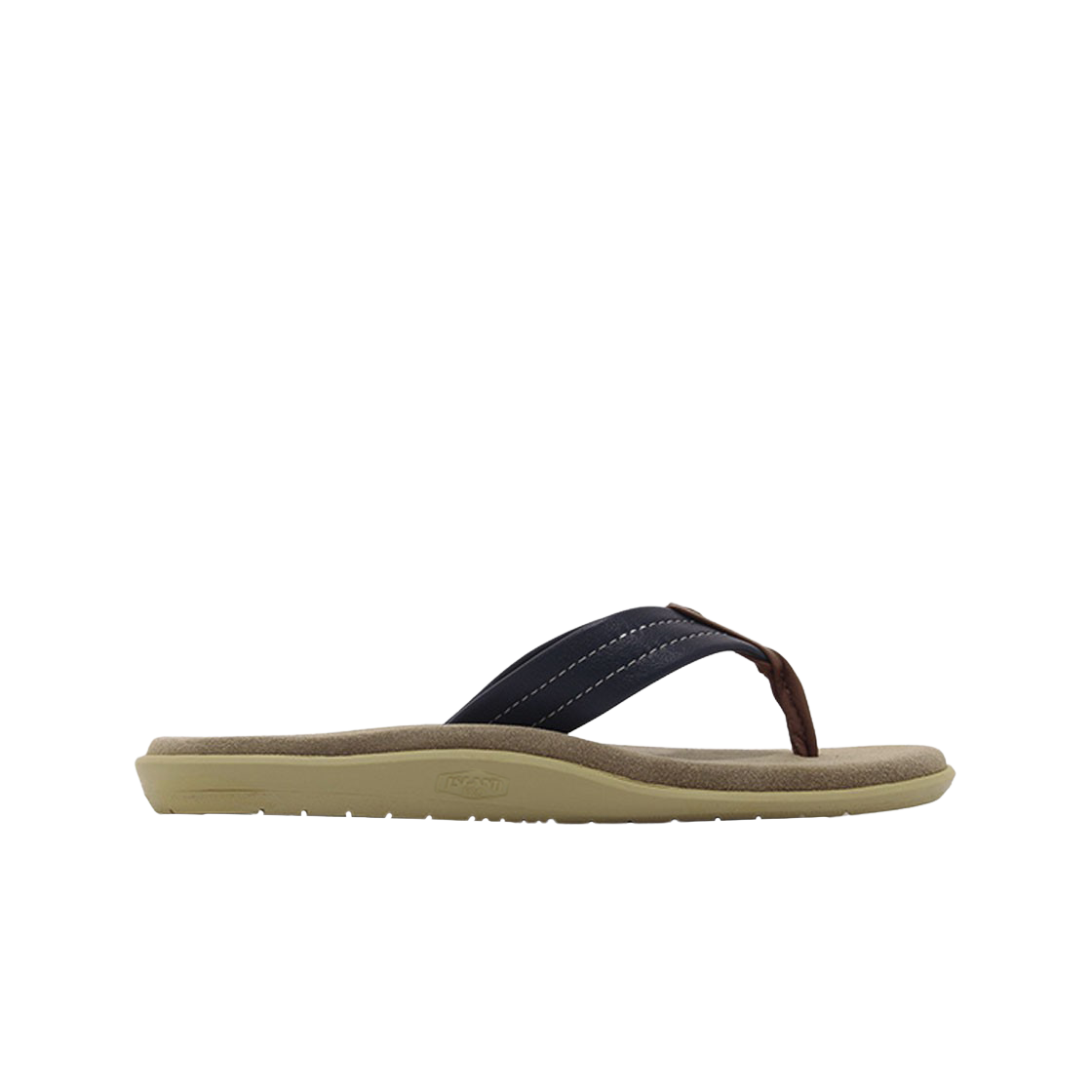 PT203ML Island Slipper Leather Suede Taupe Navy