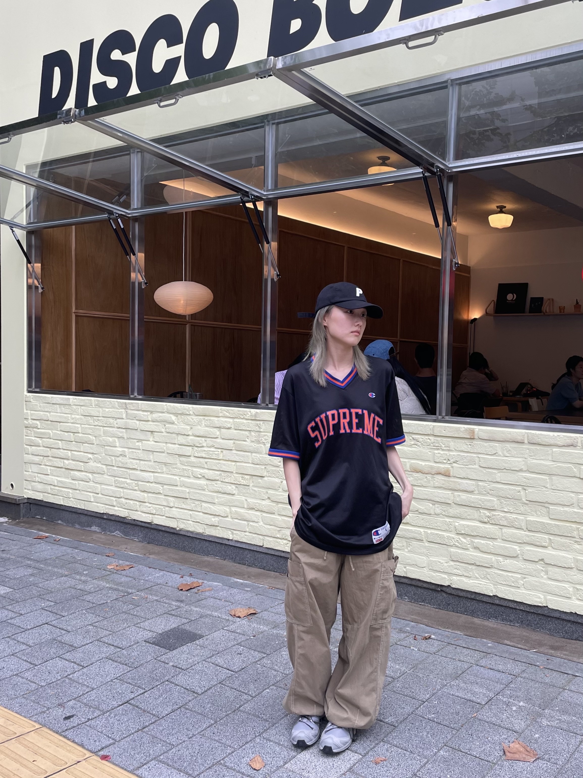 Palace P 6-Panel Black - 23FW, Salomon XA Pro 3D Alloy Silver 착용 스타일 - 3