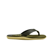 Island Slipper Two Tone Leather Suede Army Green Olive