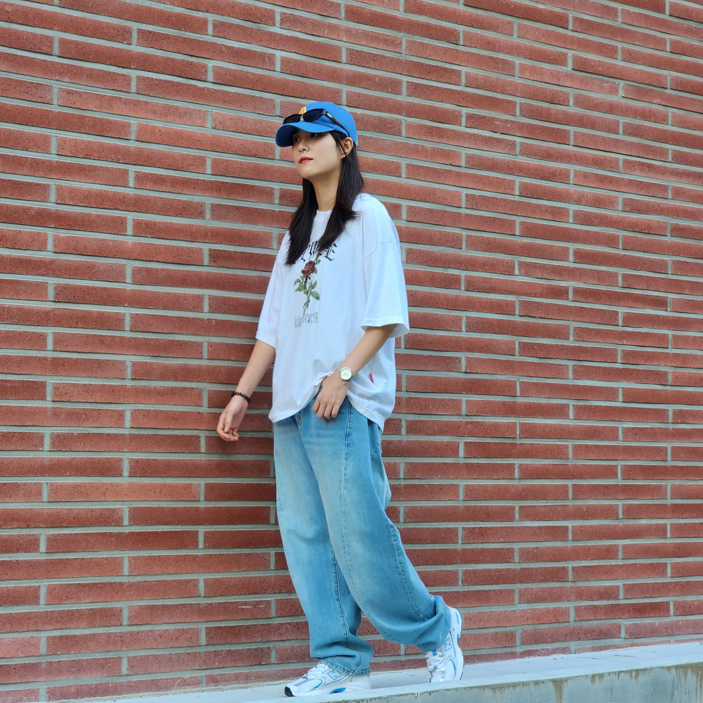 New Balance 530 Sky Blue 착용 스타일 - 2