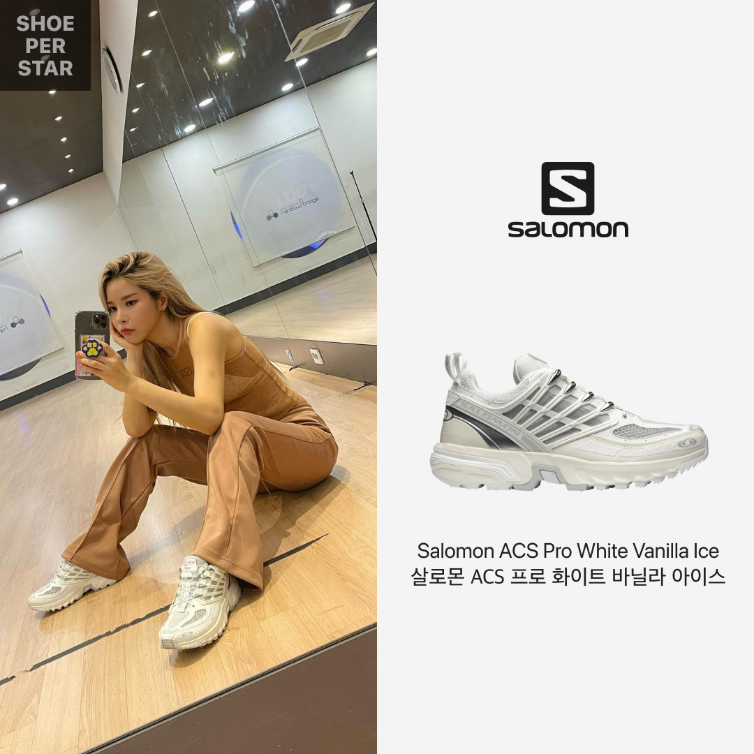 Salomon ACS Pro White Vanilla Ice 착용 스타일 - 1