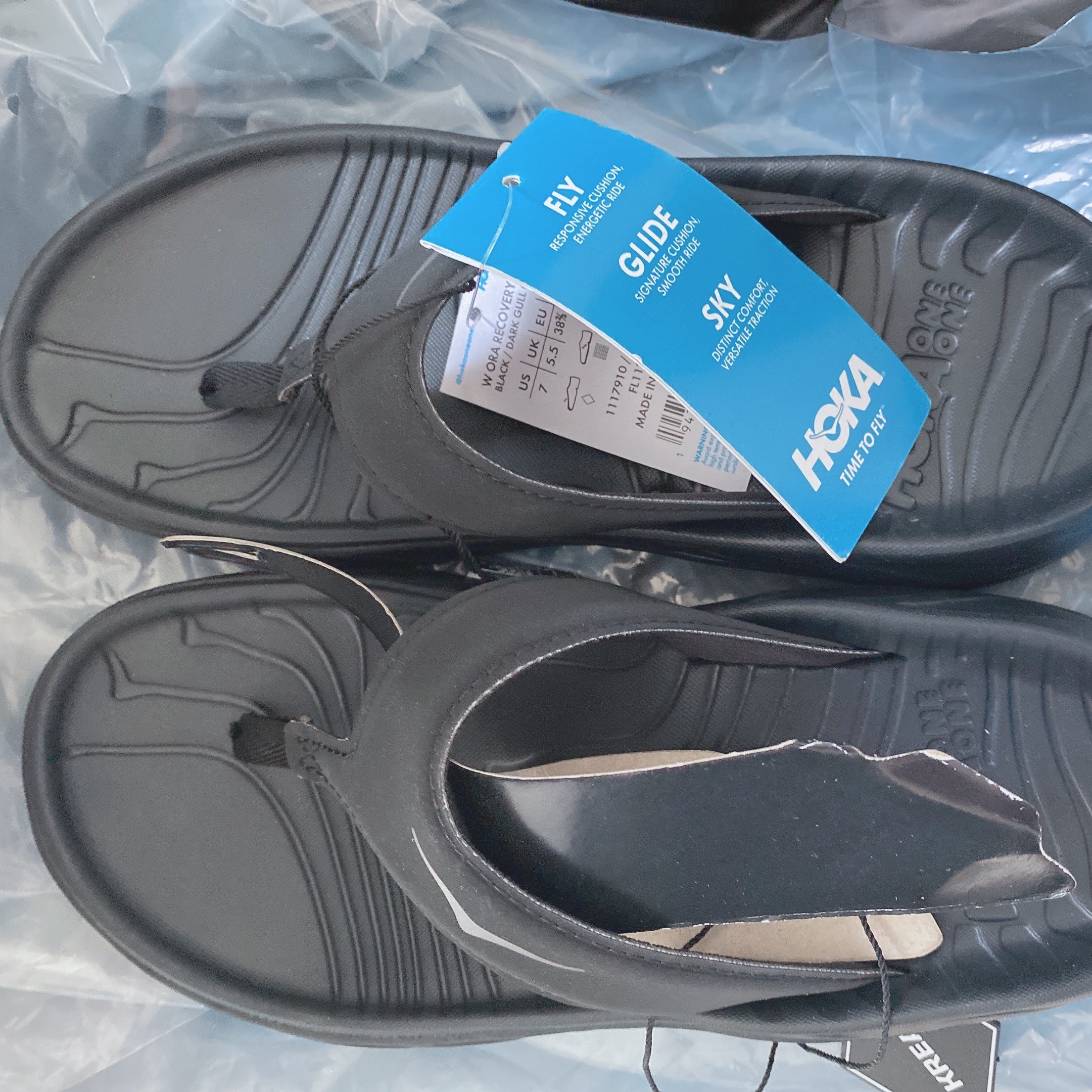(W) Hoka Ora Recovery Flip Black Dark Gull Grey, Hoka Ora Recovery Flip Black 착용 스타일