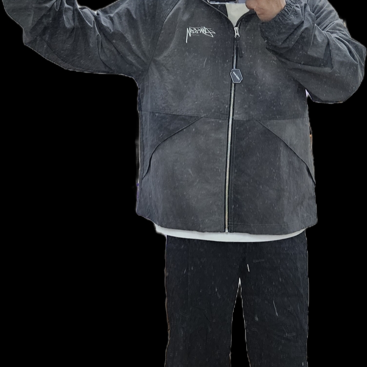 Stussy Wave Dye Beach Shell Jacket Black 착용 스타일