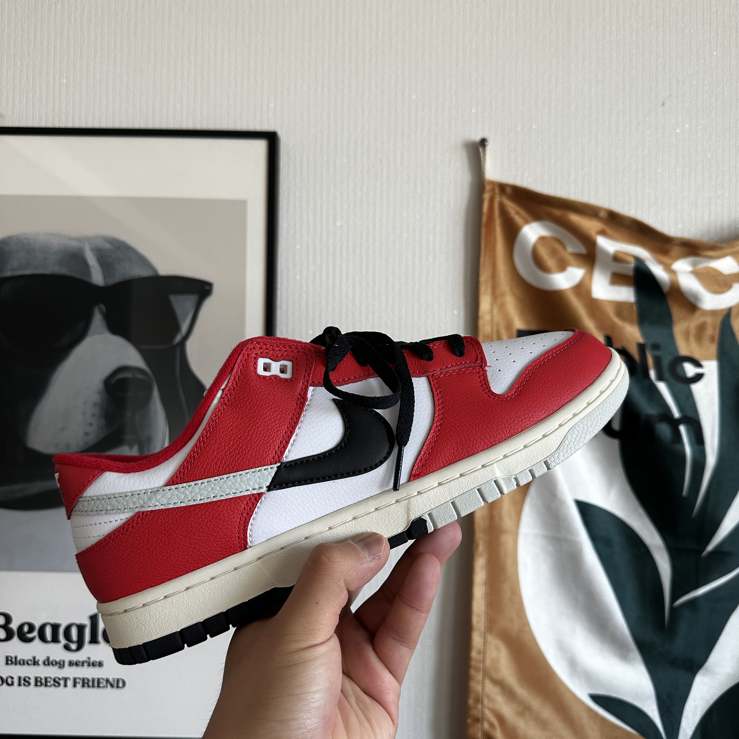 Nike Dunk Low Retro PRM University Red Black 착용 스타일 - 5