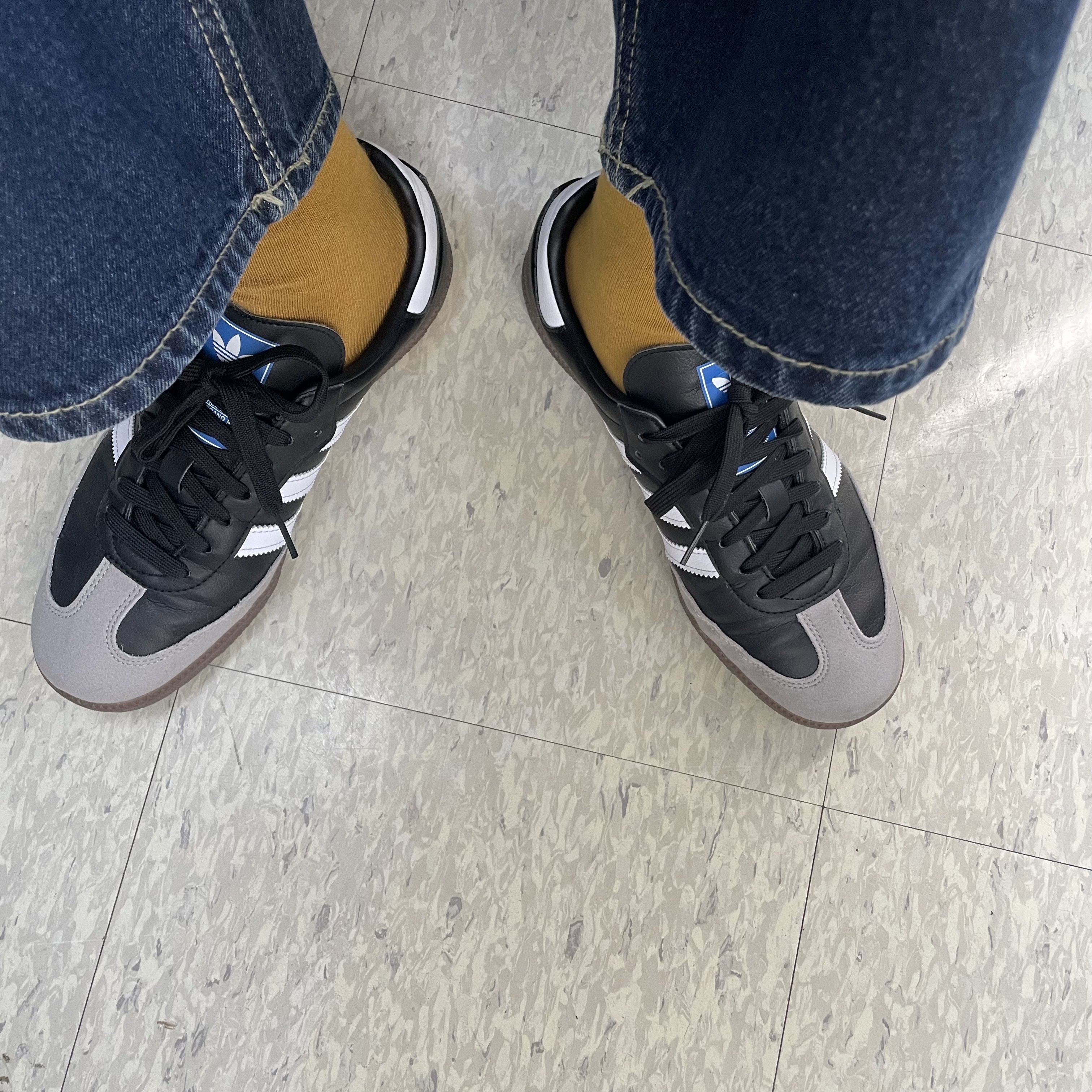 Adidas Samba Vegan Black White 착용 스타일
