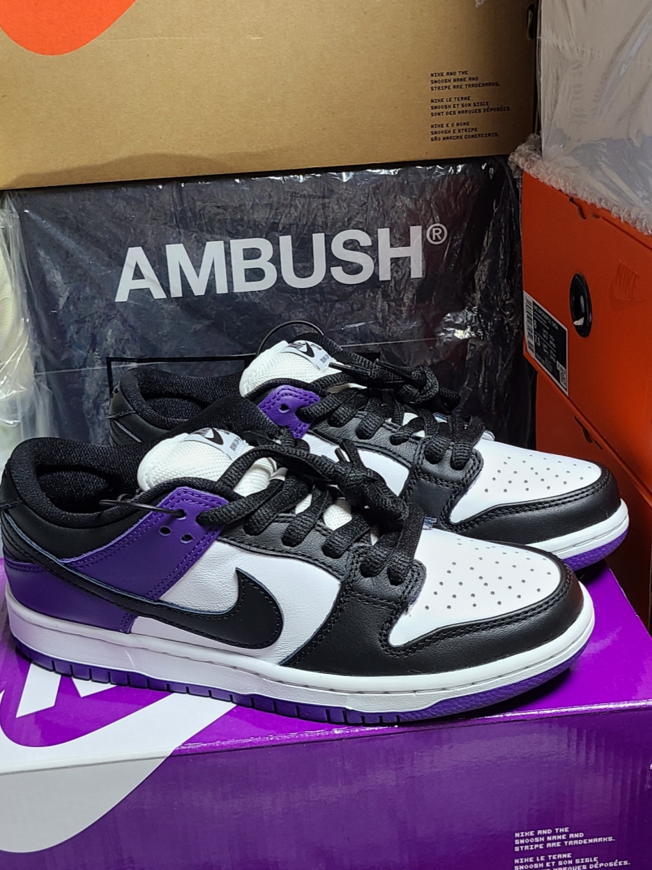 Nike SB Dunk Low Pro Court Purple 착용 스타일 - 1