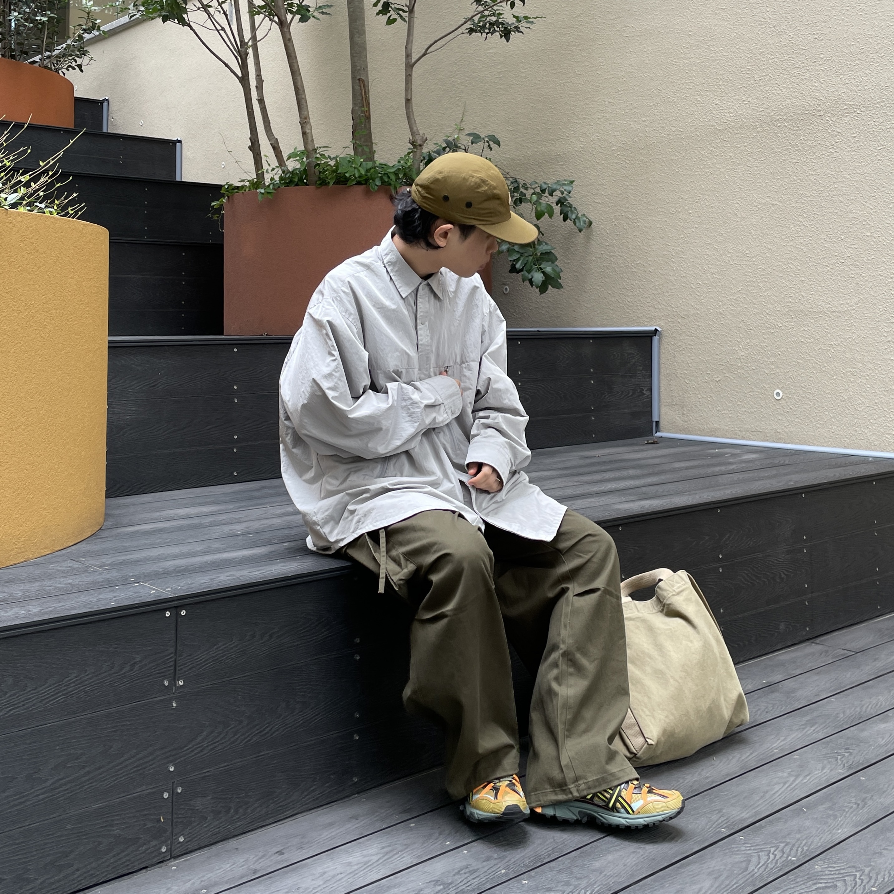 Asics x Andersson Bell Gel-Sonoma 15-50 Olive Oil Dark Brown 착용 스타일 - 4