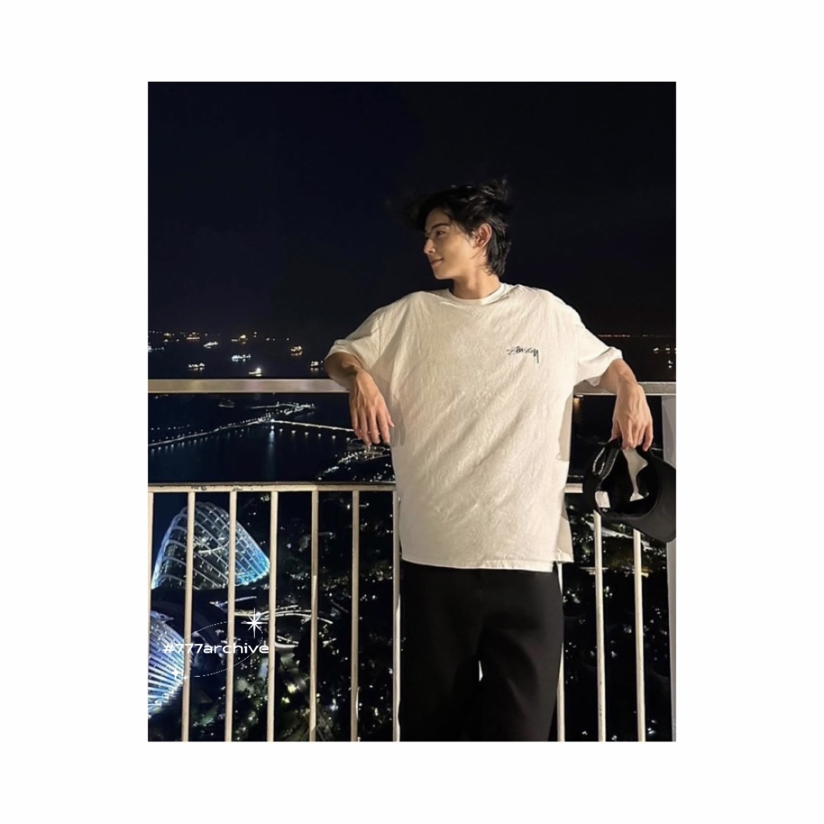 Stussy Sphinx T-shirt White 착용 스타일 - 3