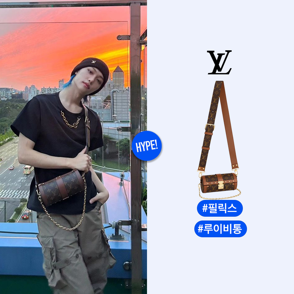 Louis Vuitton Monogram Short Sleeve Denim Jacquard Shirt Black, Louis Vuitton Initiales Key Holder Silver 착용 스타일 - 4