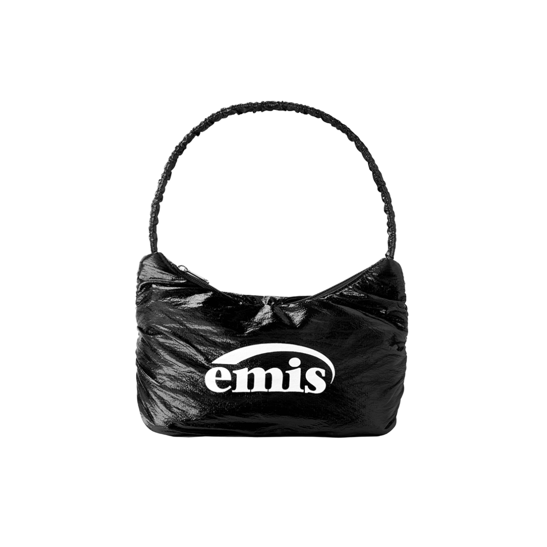 Emis Glossy Shirring Hobo Bag Black 상세 이미지 1