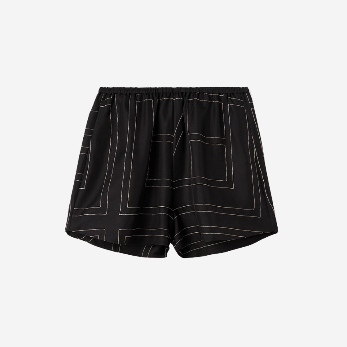 (W) Toteme Monogram Silk PJ Shorts Black 상세 이미지 1