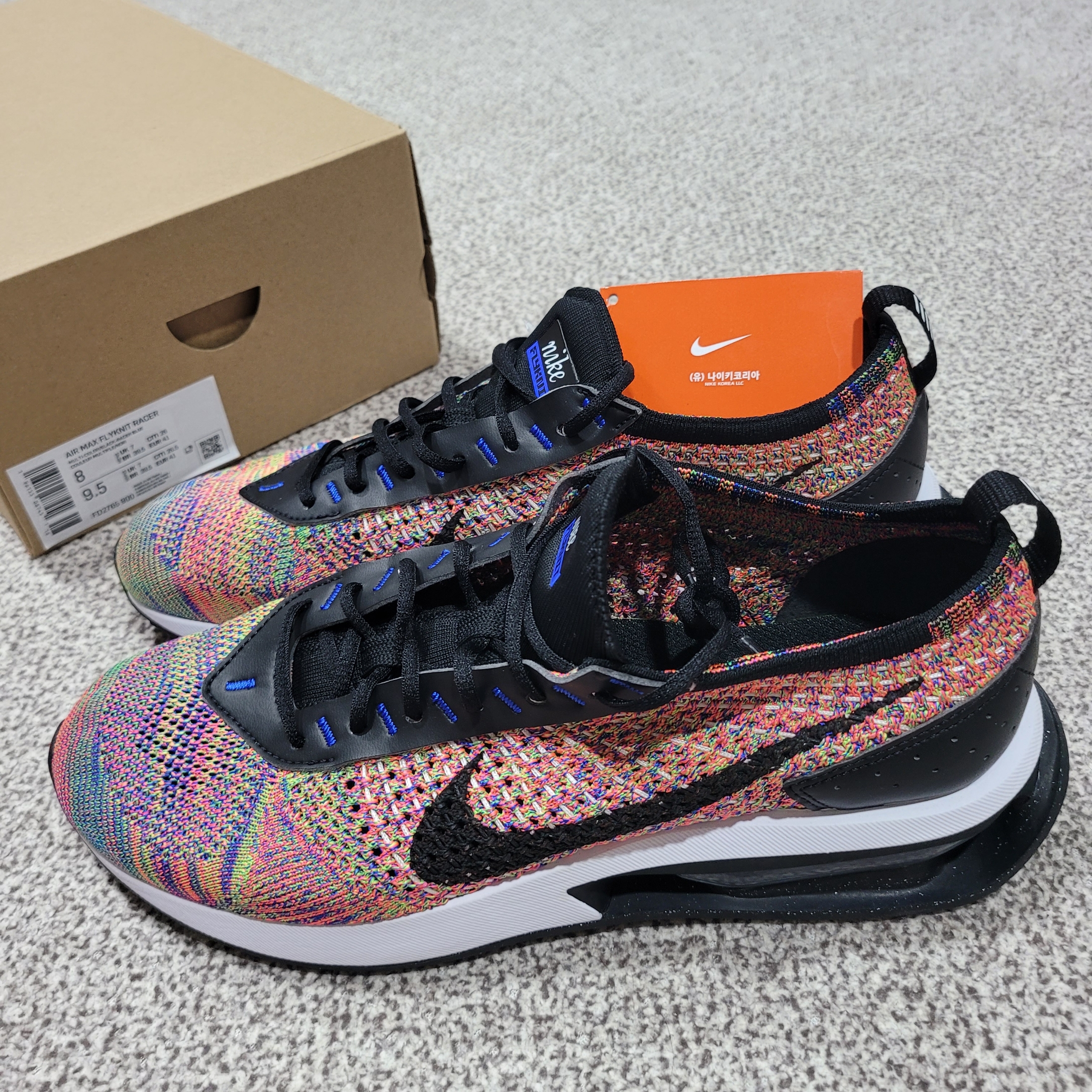 Nike Air Max Flyknit Racer Multi Color Racer Blue 착용 스타일 - 2