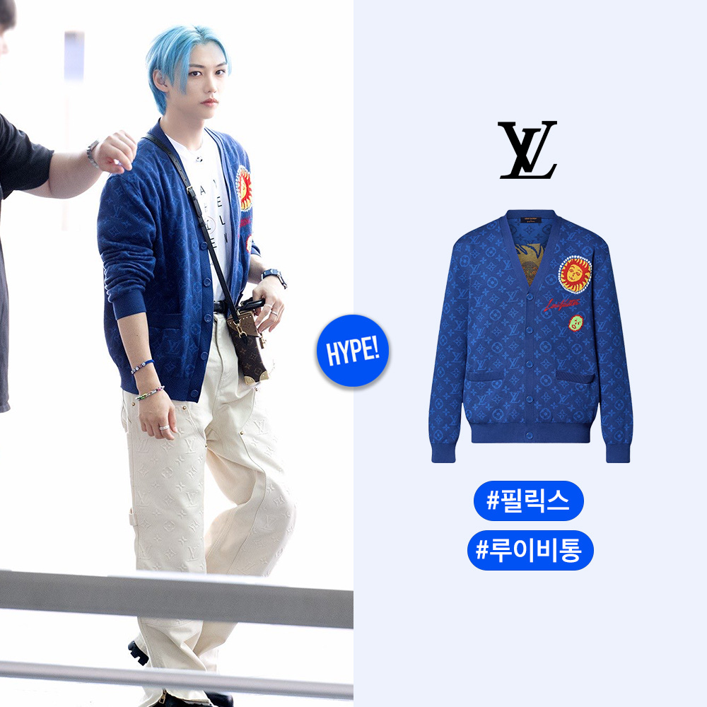 Louis Vuitton Monogram Short Sleeve Denim Jacquard Shirt Black, Louis Vuitton Initiales Key Holder Silver 착용 스타일 - 5