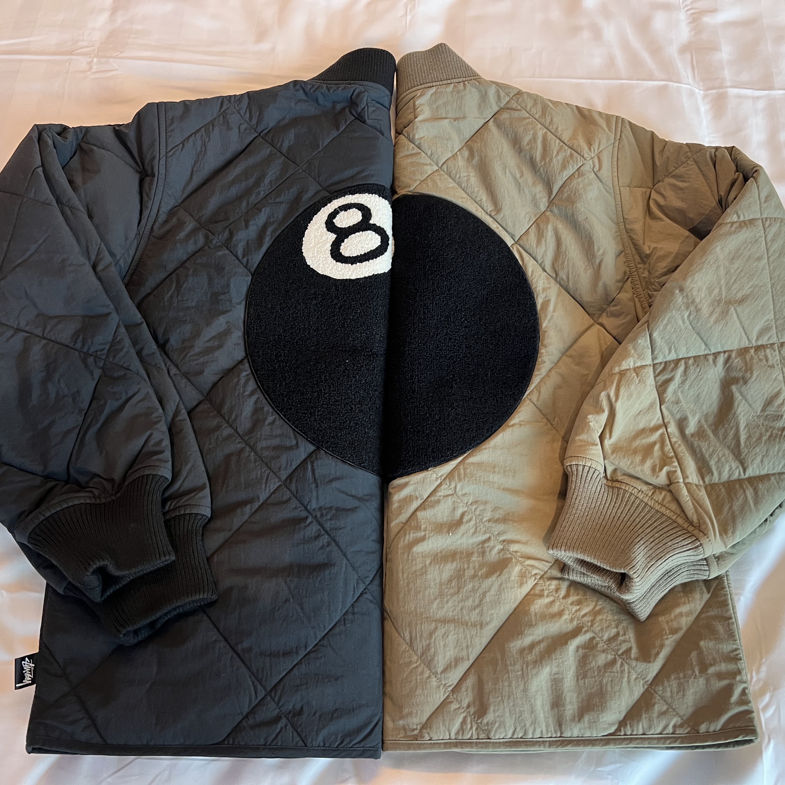 Stussy 8 Ball Quilted Liner Jacket Black, Stussy 8 Ball Quilted Liner Jacket Olive 착용 스타일