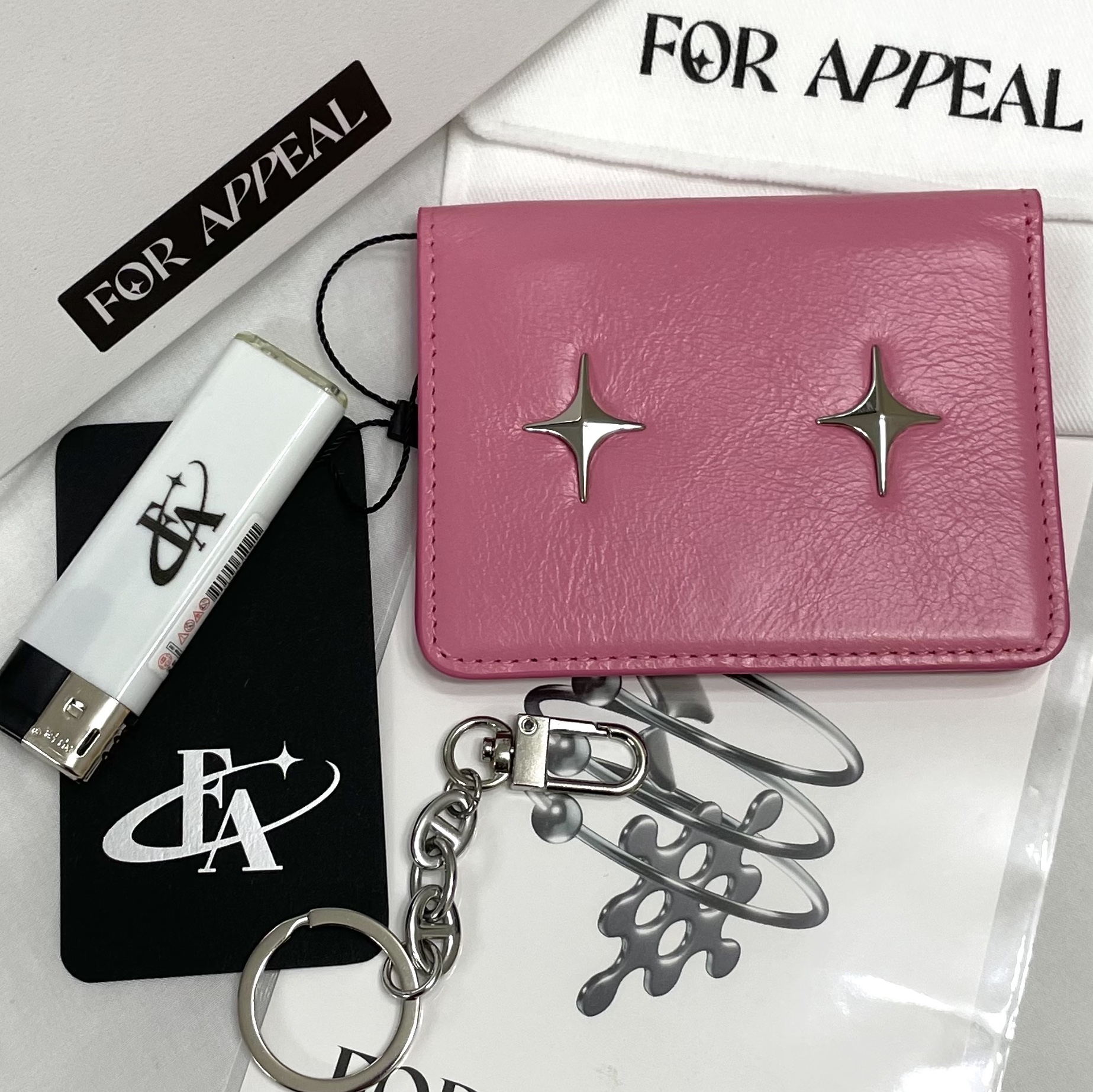For Appeal Sparkle Star Card Wallet Pink 착용 스타일