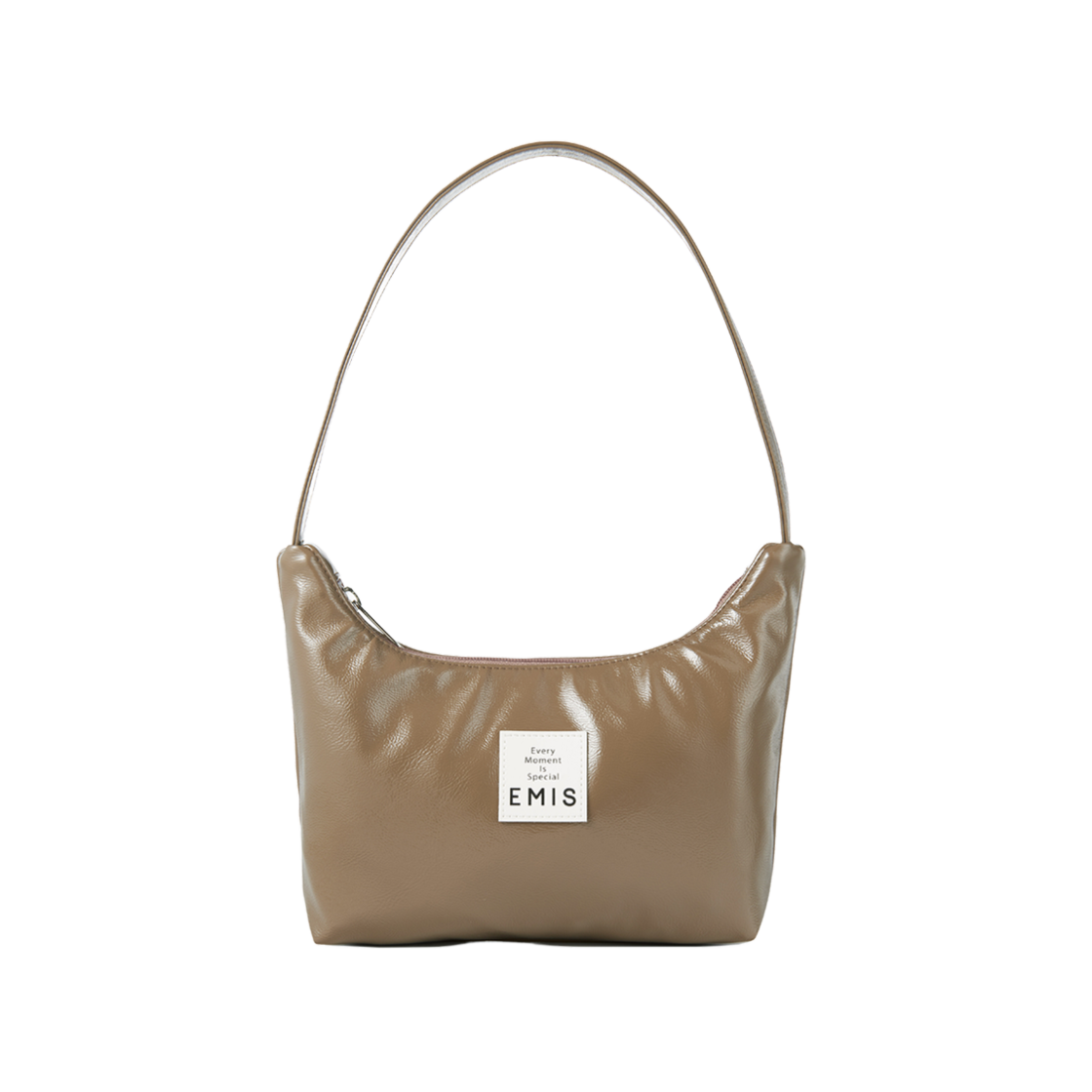 Emis Enamel Hobo Bag Brown 상세 이미지 1