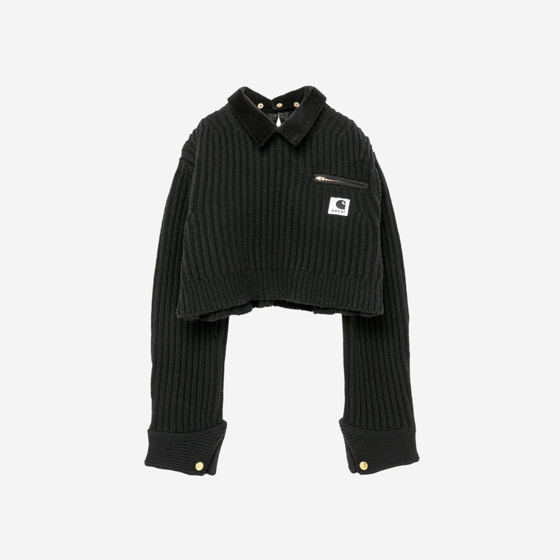 (W) Sacai x Carhartt WIP Knit Pullover Detroit Black 상세 이미지 1