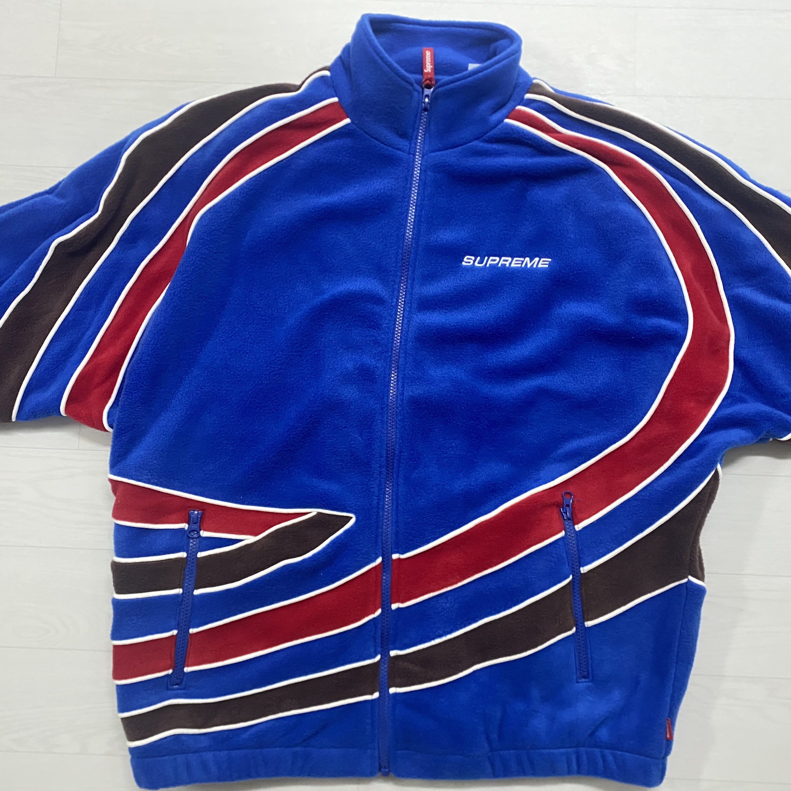 Supreme Racing Fleece Jacket Blue - 23SS 착용 스타일 - 1
