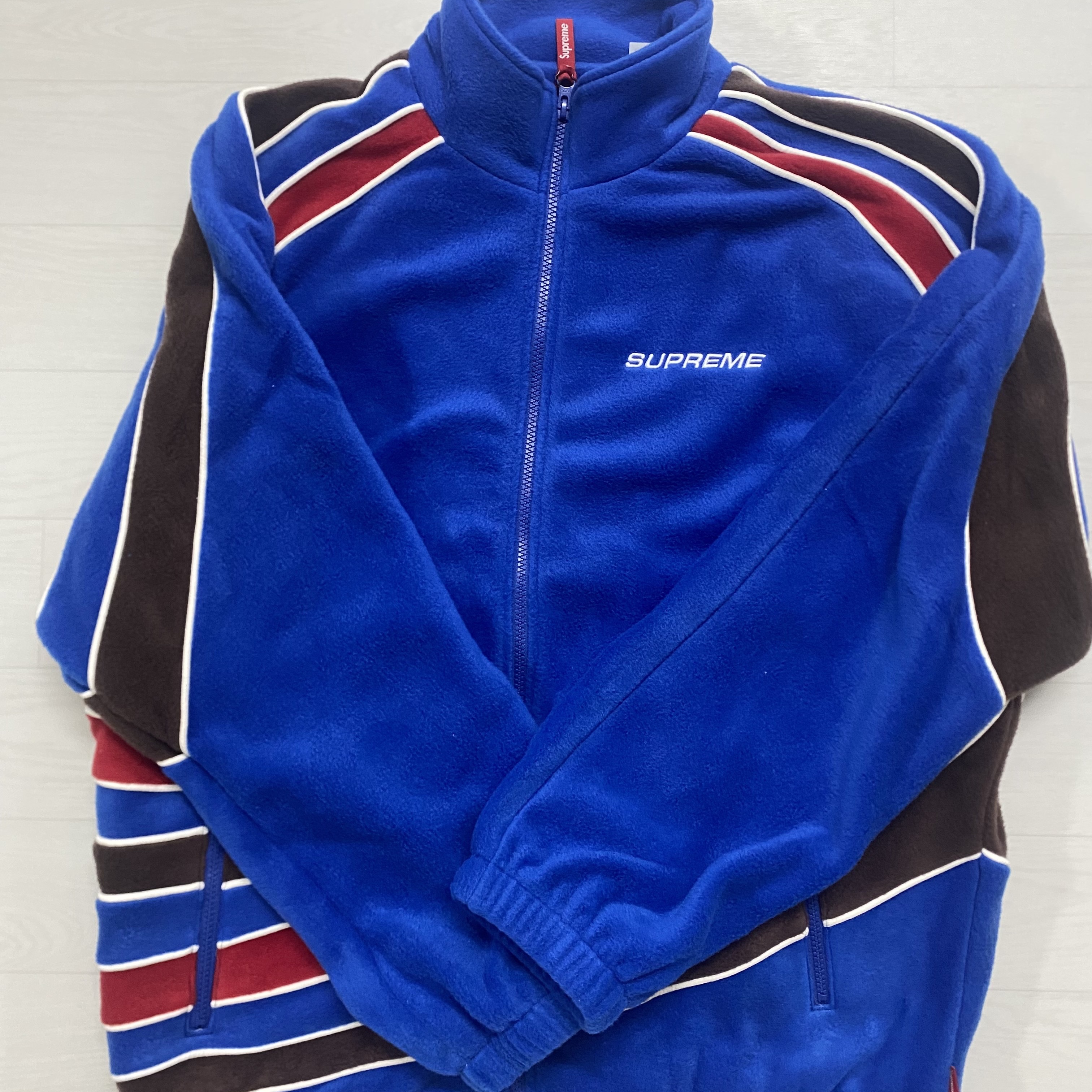 Supreme Racing Fleece Jacket Blue - 23SS 착용 스타일 - 2