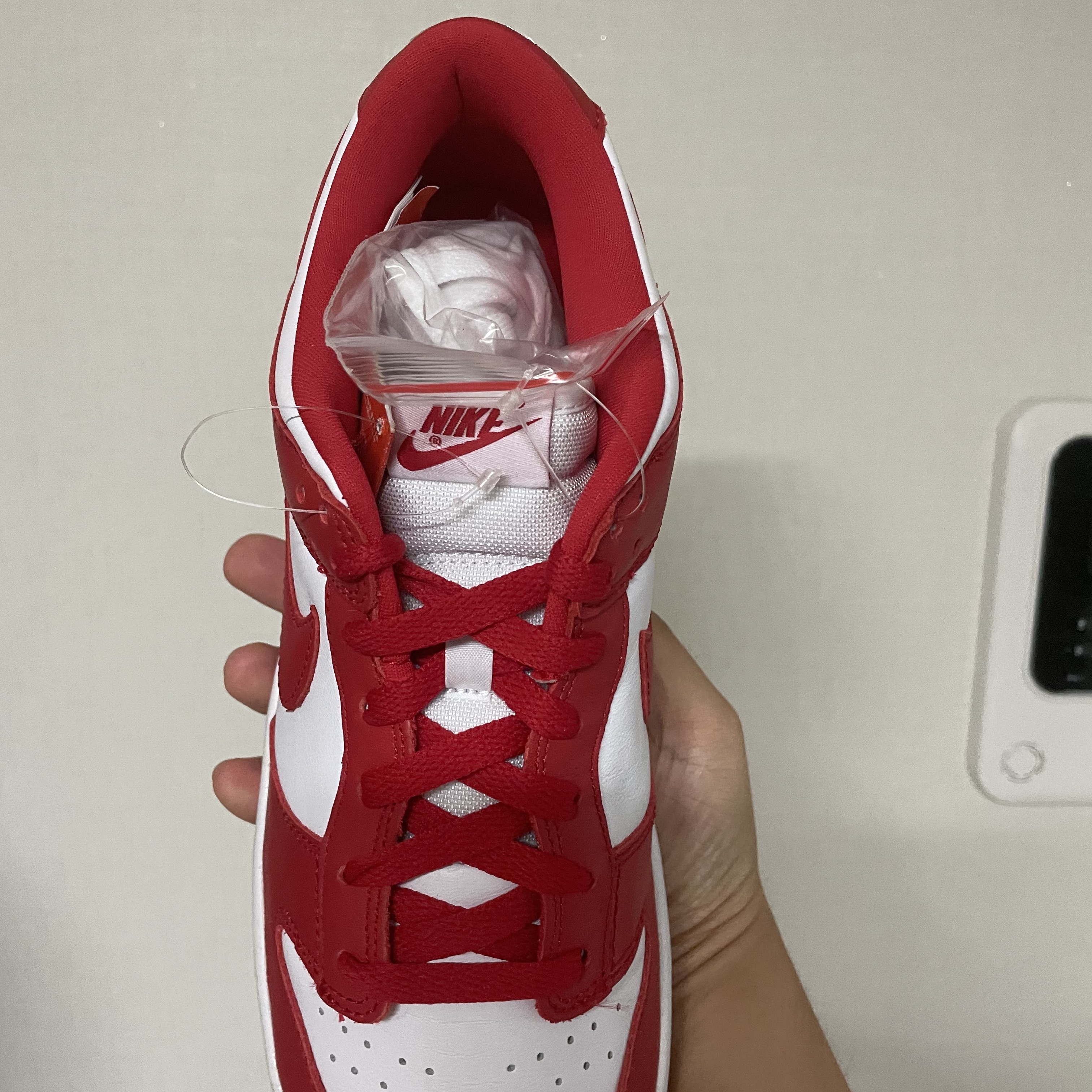 Nike Dunk Low SP White and University Red 2023 착용 스타일 - 4