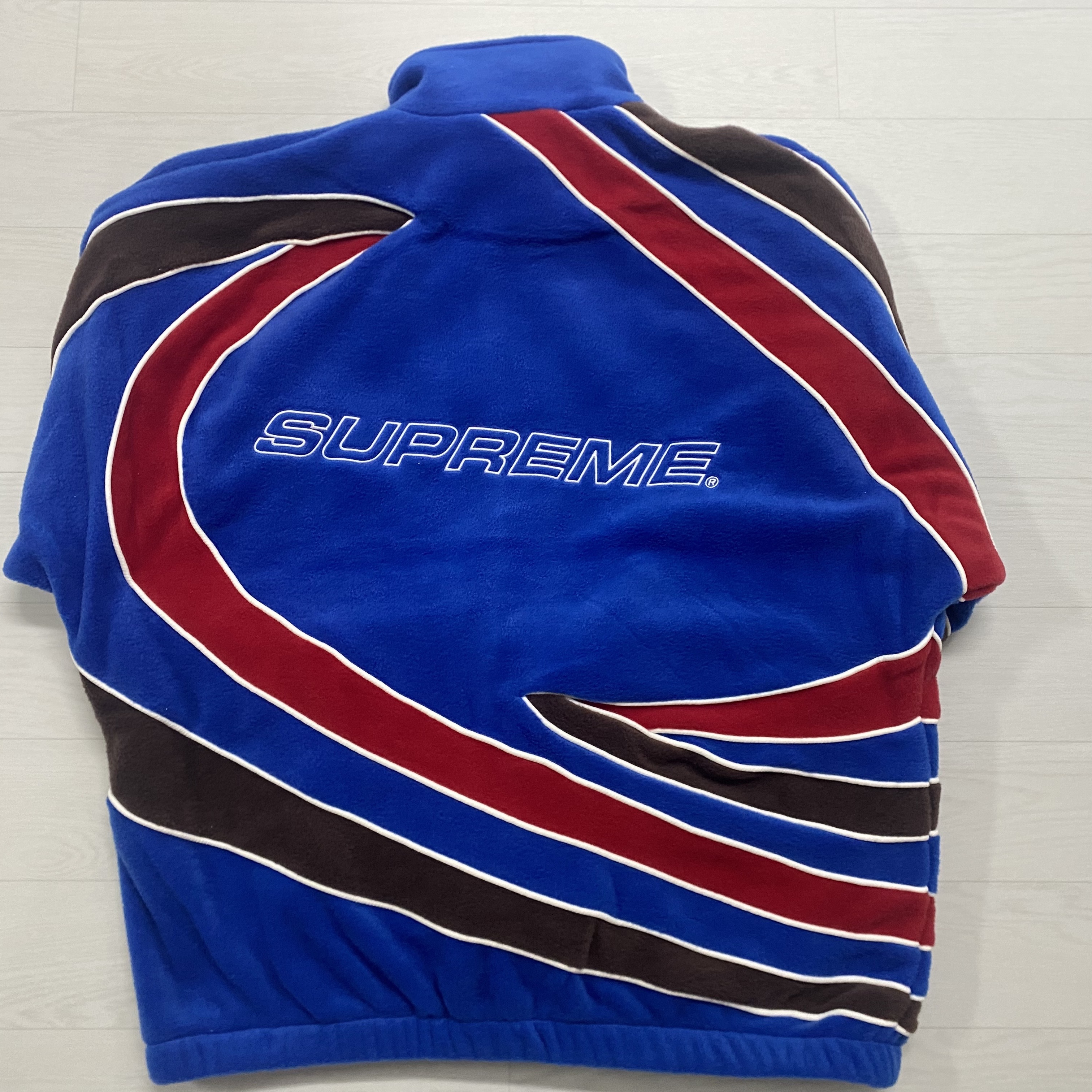 Supreme Racing Fleece Jacket Blue - 23SS 착용 스타일 - 3
