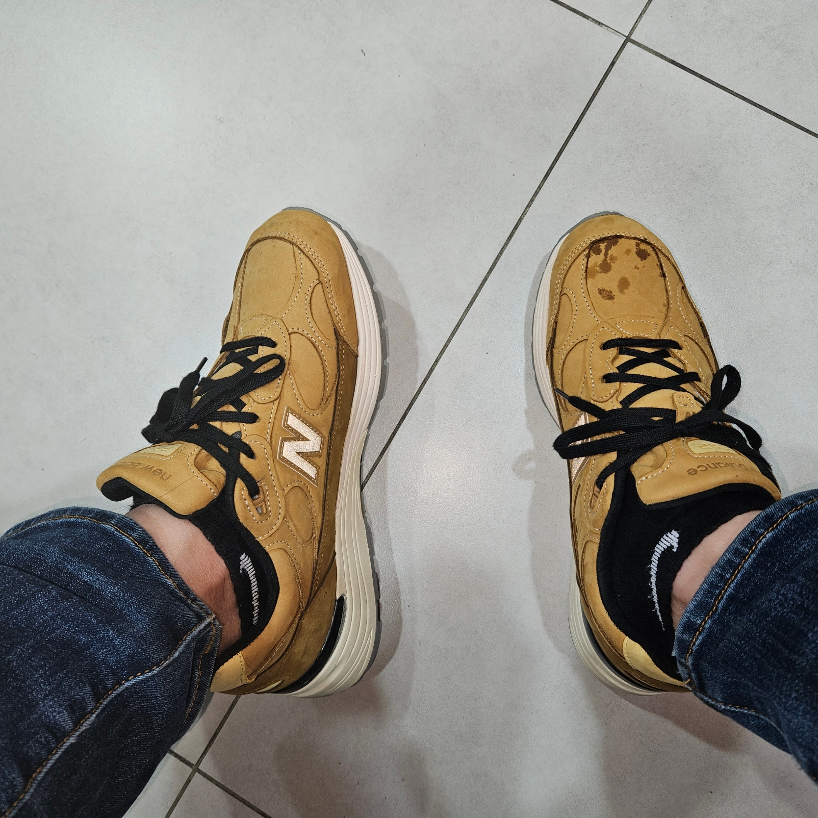 New Balance 992 Made in USA Brown 착용 스타일