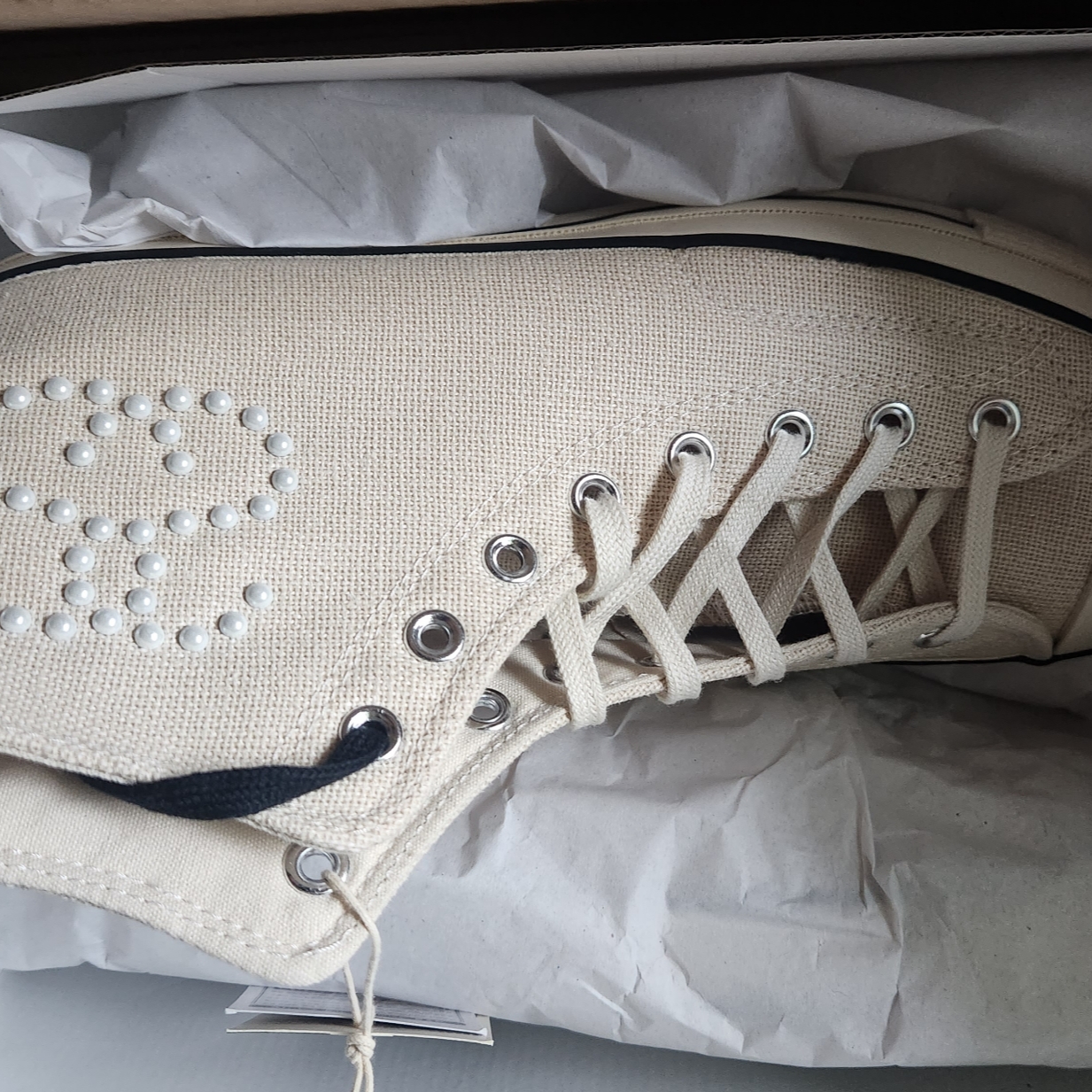Converse x Stussy Chuck 70 High Natural Ivory 착용 스타일 - 3