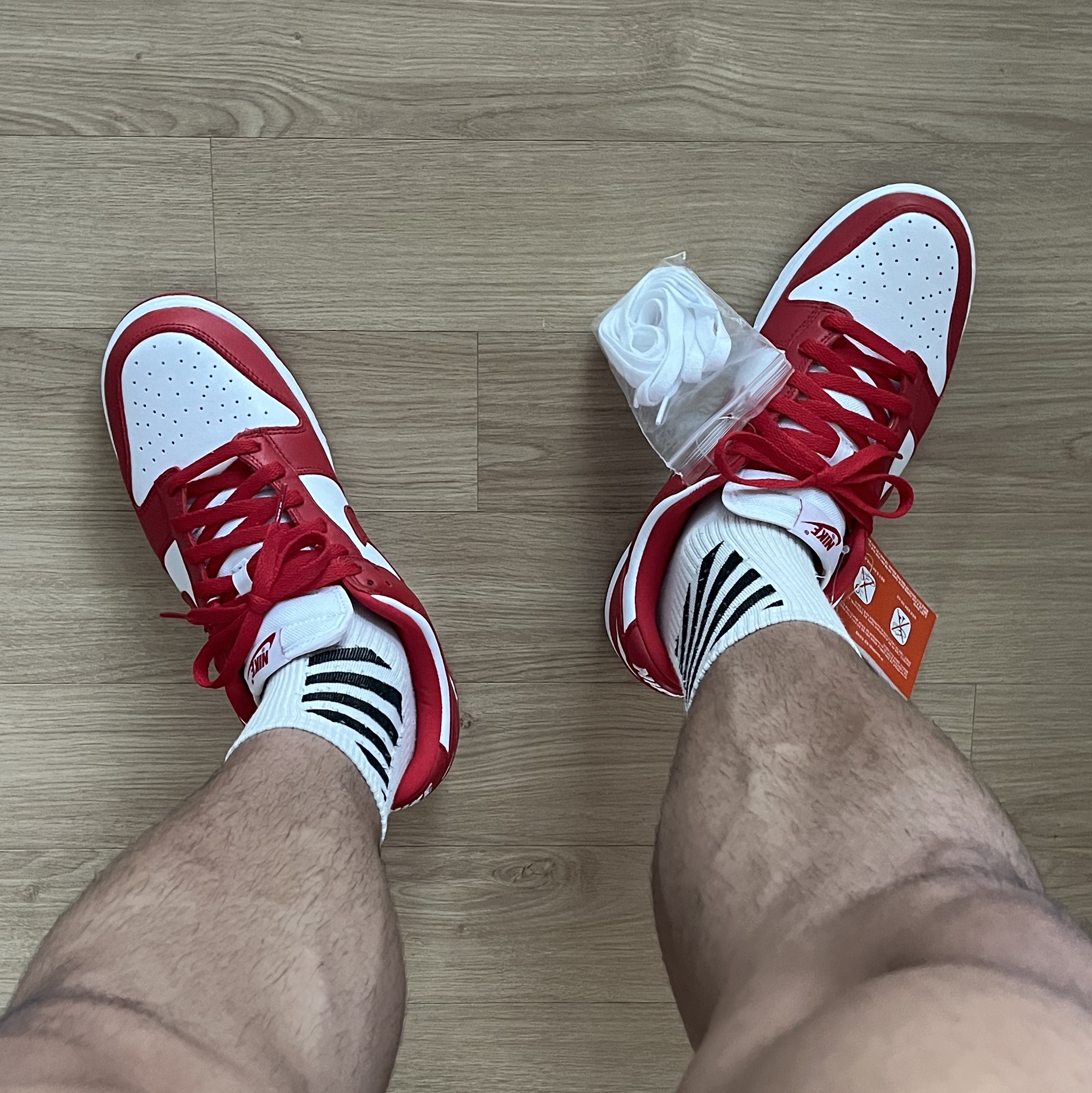 Nike Dunk Low SP Kentucky 2022, Nike Dunk Low SP White and University Red 2023 착용 스타일 - 2