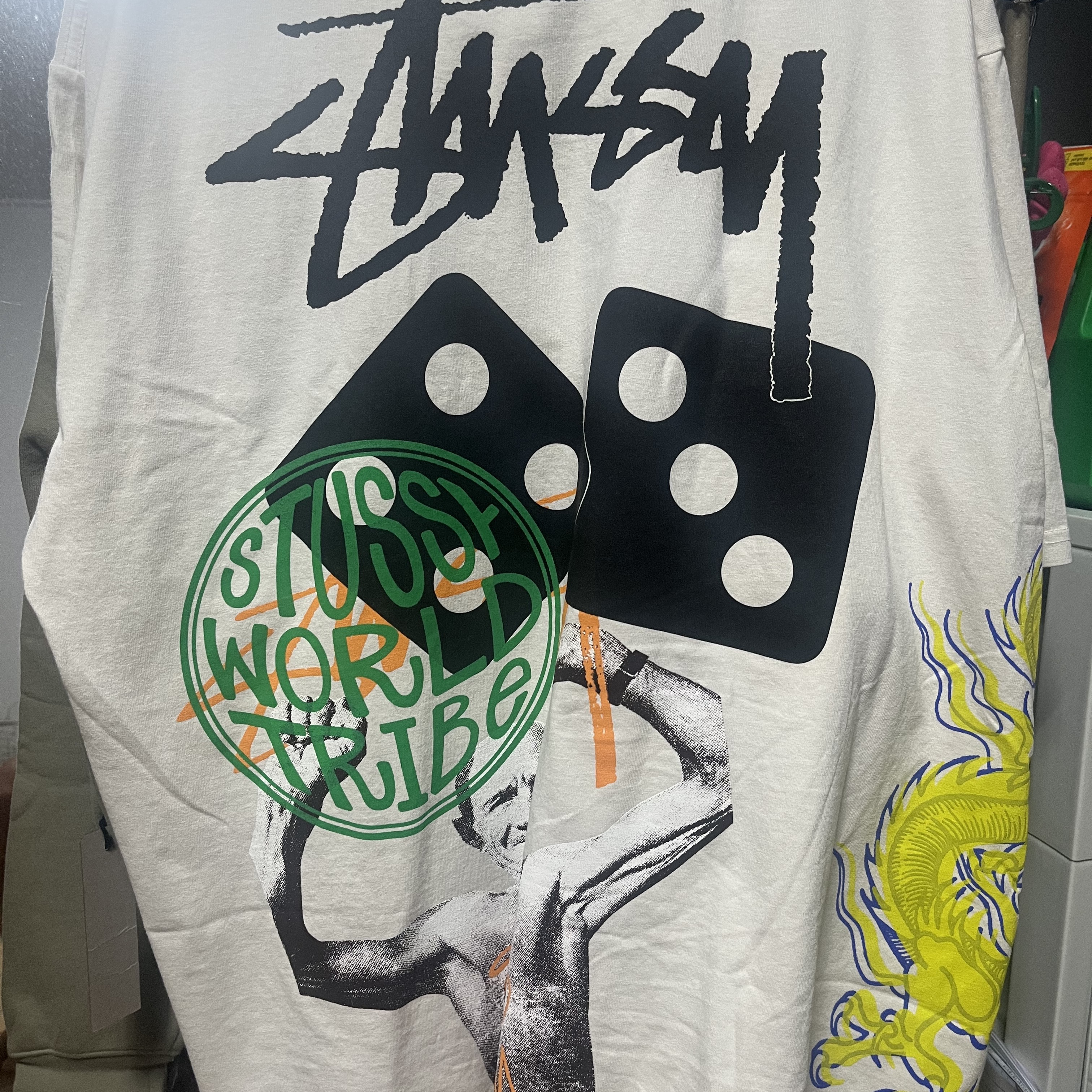 Stussy Strike Pigment Dyed T-Shirt Natural 착용 스타일