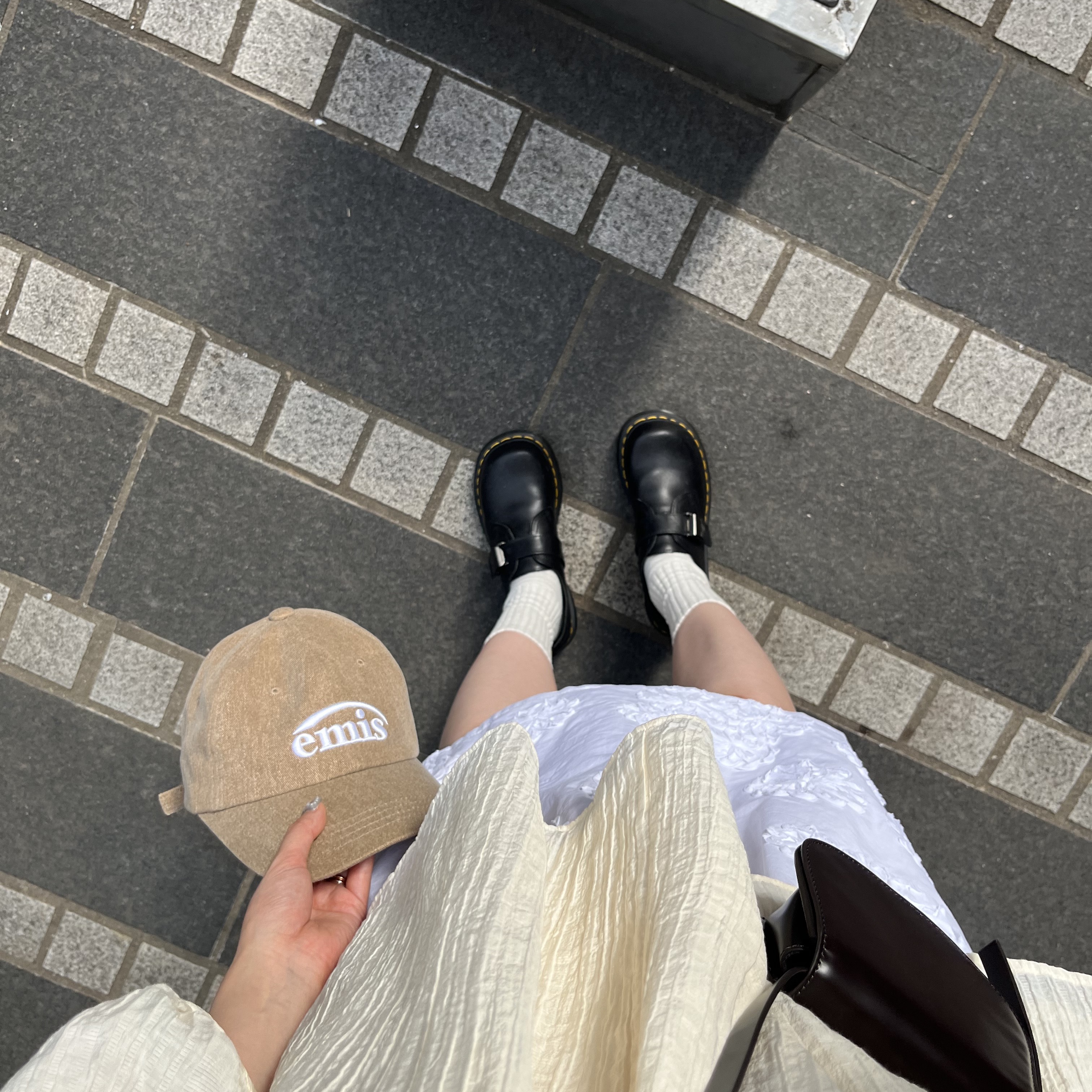Dr. Martens x A-Cold-Wall 1461 Bex Low Black, Emis New Logo Pigment Ball Cap Brown 착용 스타일 - 4