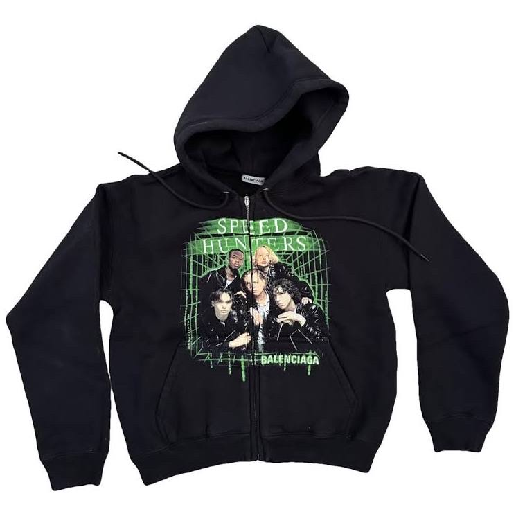 Balenciaga Oversized Speed Hunter Upside Down Hoodie Black, Autry Medalist Low Goatskin Sneakers White 착용 스타일 - 3