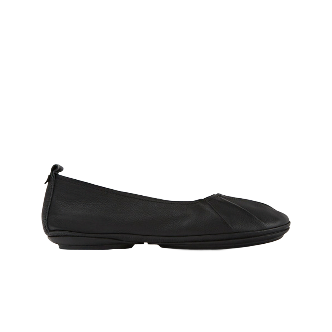 (W) 캠퍼 라이트 레더 발레리나 블랙((W) Camper Right Leather Ballerina Black) - 1