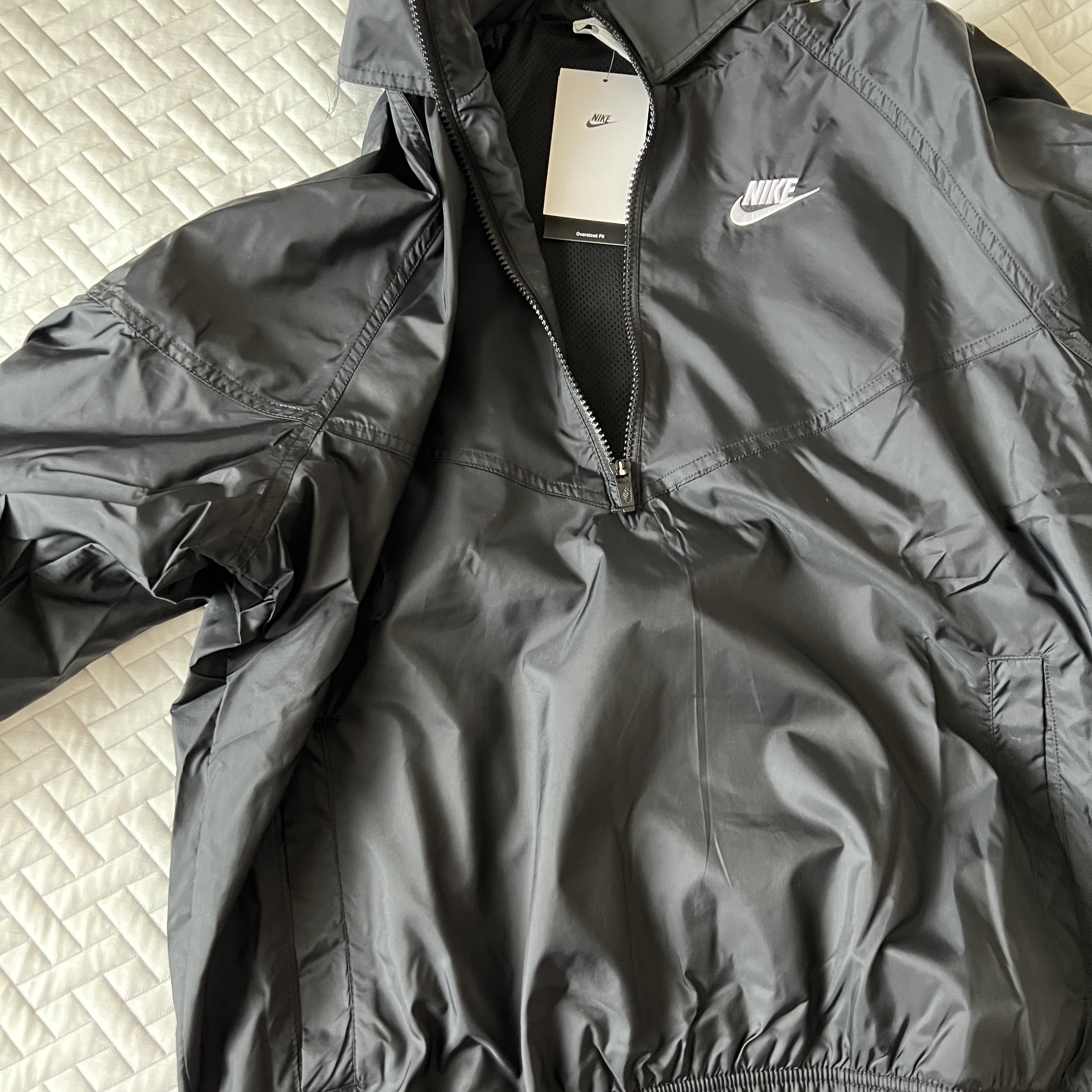 Nike NSW Unlined Woven Windrunner Anorak Jacket Black - Asia 착용 스타일